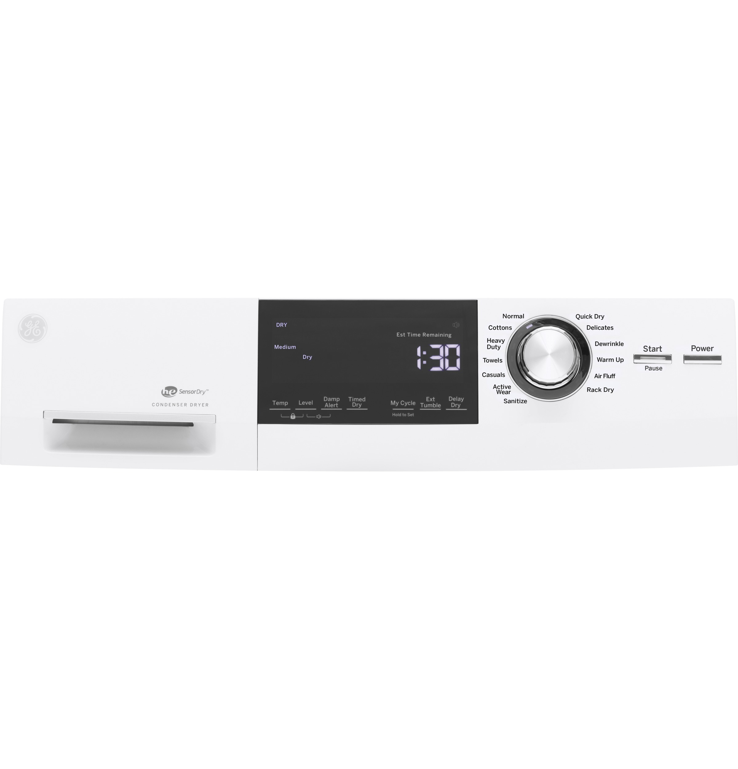 4.0 cu.ft. Capacity 24" Ventless Condenser Frontload Electric Dryer with Stainless Steel Basket GFT14ESSLWW