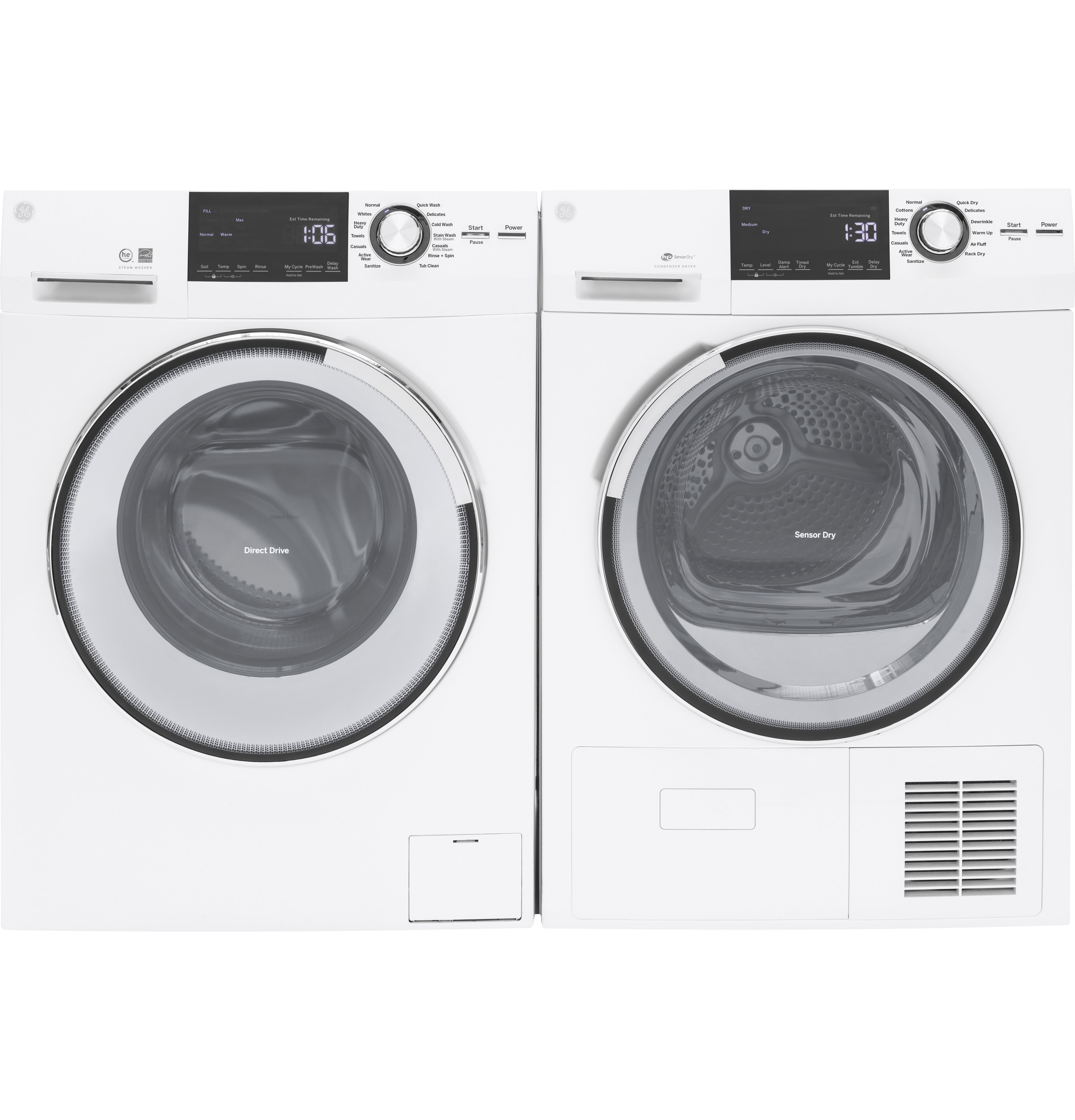 4.0 cu.ft. Capacity 24" Ventless Condenser Frontload Electric Dryer with Stainless Steel Basket GFT14ESSLWW