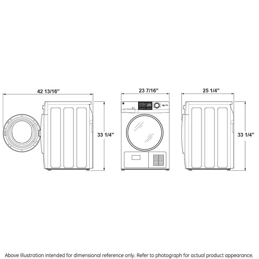 4.0 cu.ft. Capacity 24" Ventless Condenser Frontload Electric Dryer with Stainless Steel Basket GFT14ESSLWW