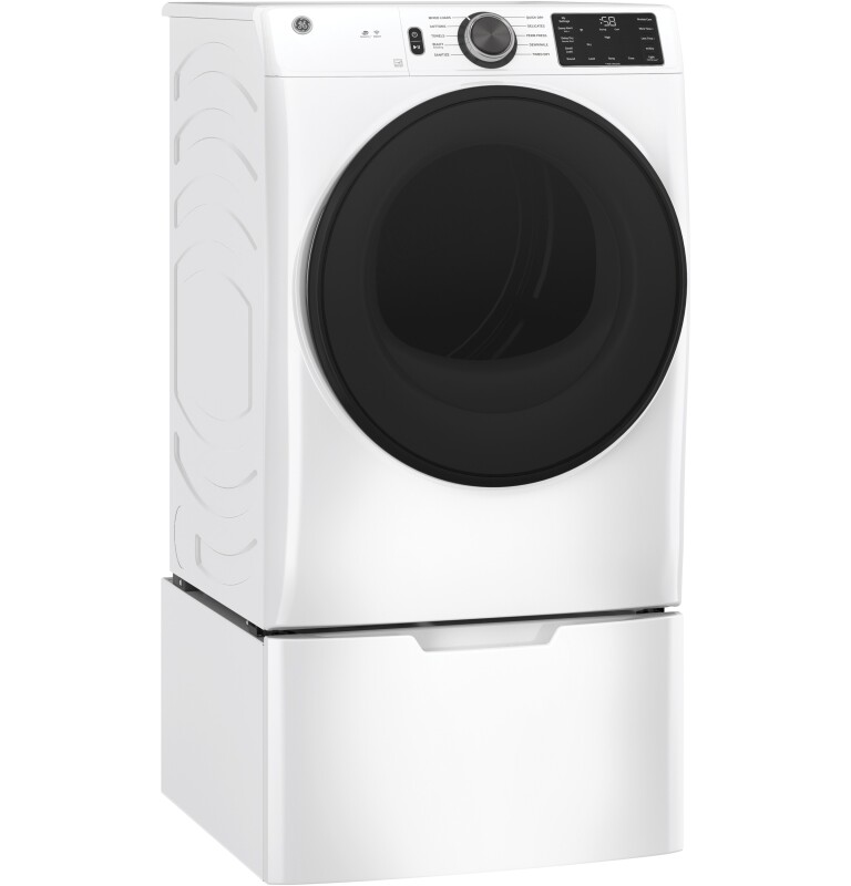 Long Vent 7.8 cu. ft. Capacity Smart Electric Dryer with Sanitize Cycle GFV55ESSNWW