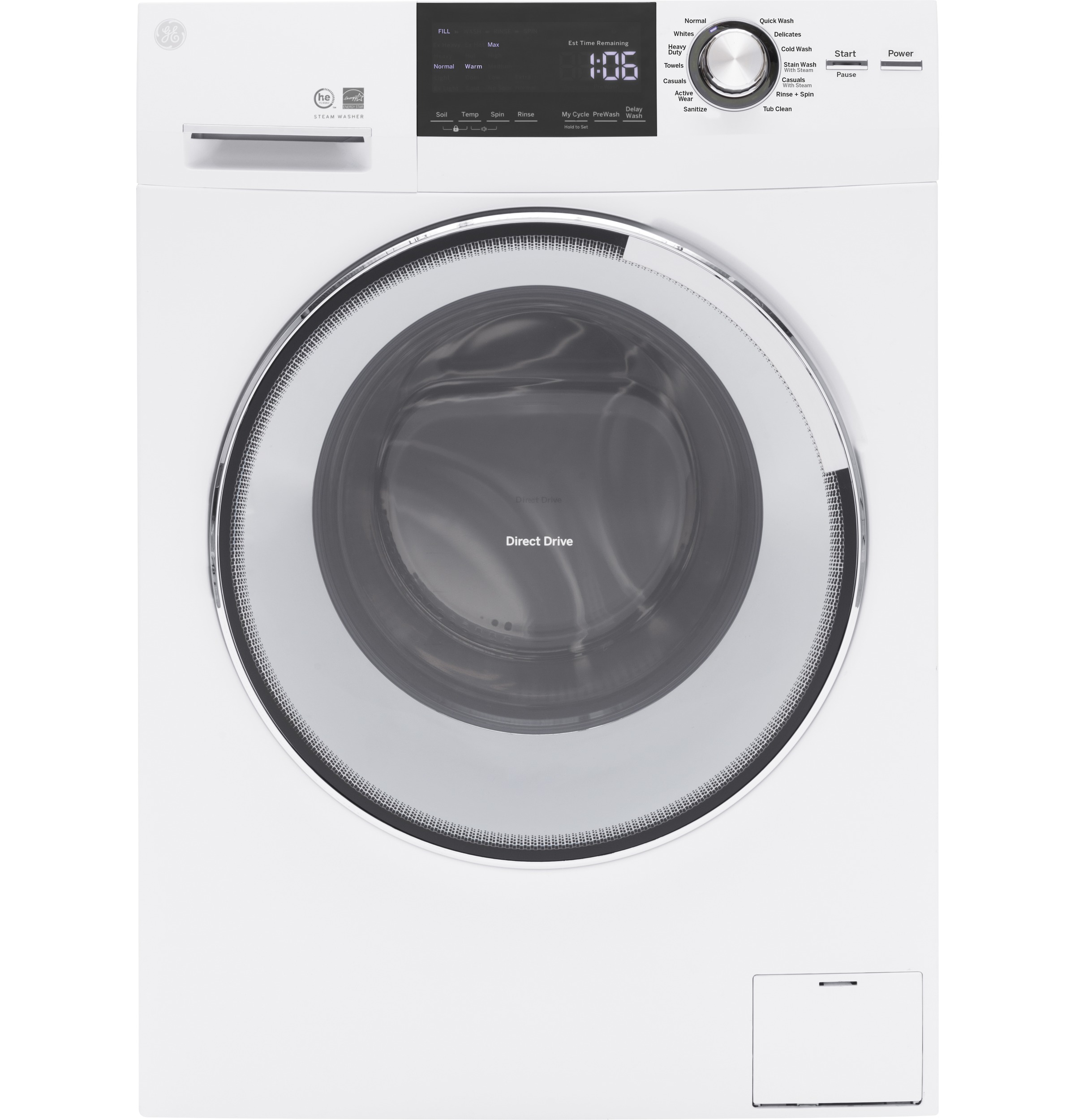 2.4 DOE cu. ft. Frontload Washer with Steam GFW148SSLWW