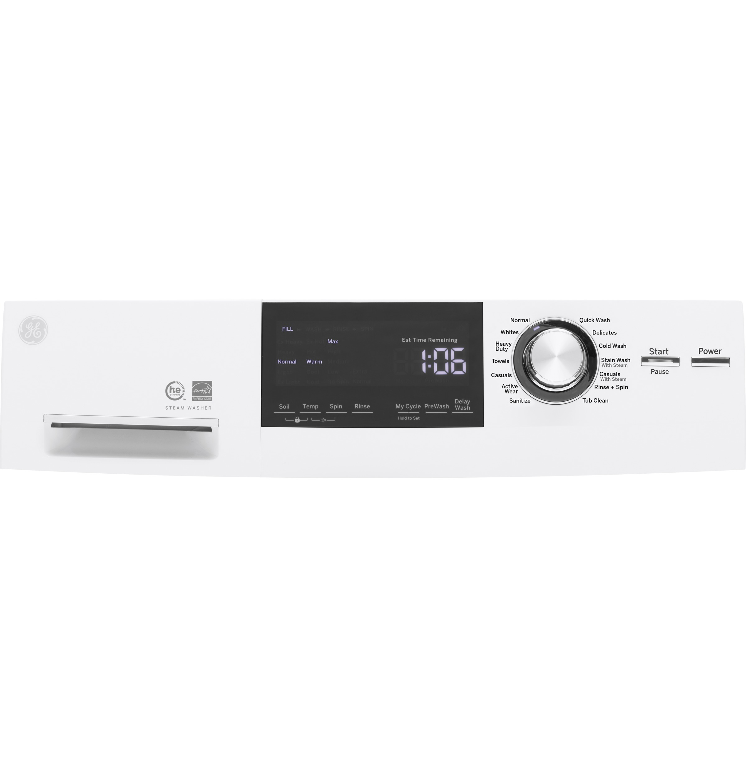 2.4 DOE cu. ft. Frontload Washer with Steam GFW148SSLWW