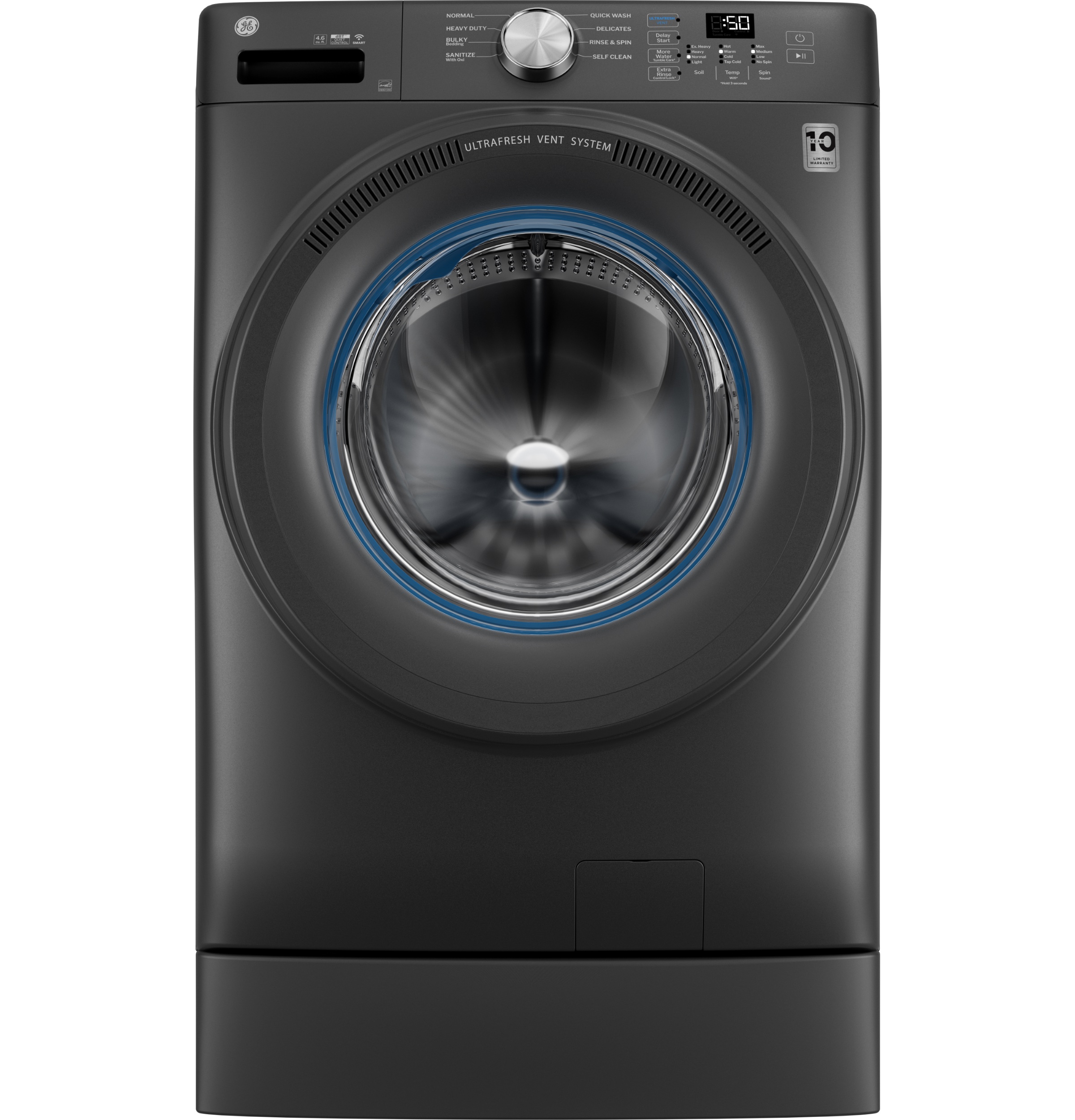 Ge® Energy Star® 4.6 Cu. Ft. Capacity Smart Front Load Washer With Ultrafresh Vent System With Odorblock™ GFW350SPYDS