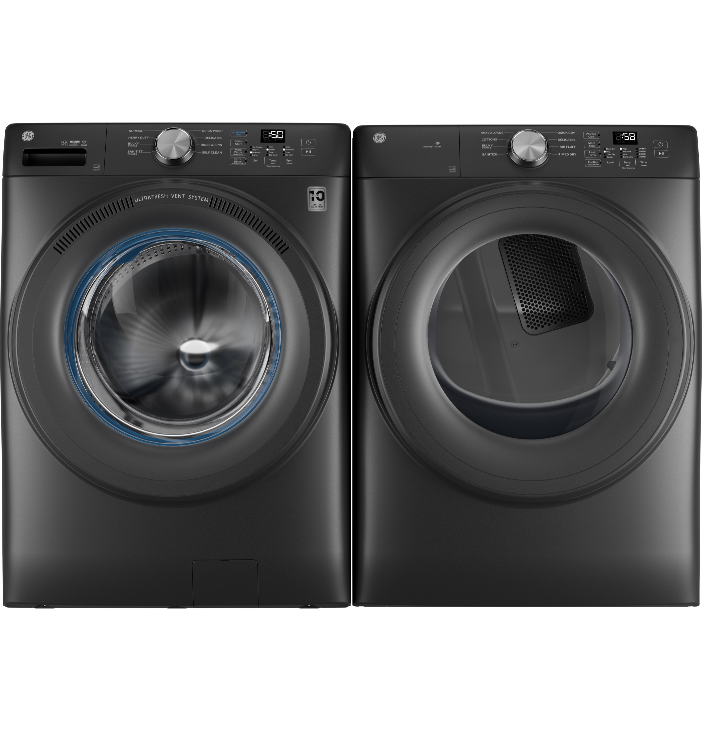 Ge® Energy Star® 4.6 Cu. Ft. Capacity Smart Front Load Washer With Ultrafresh Vent System With Odorblock™ GFW350SPYDS