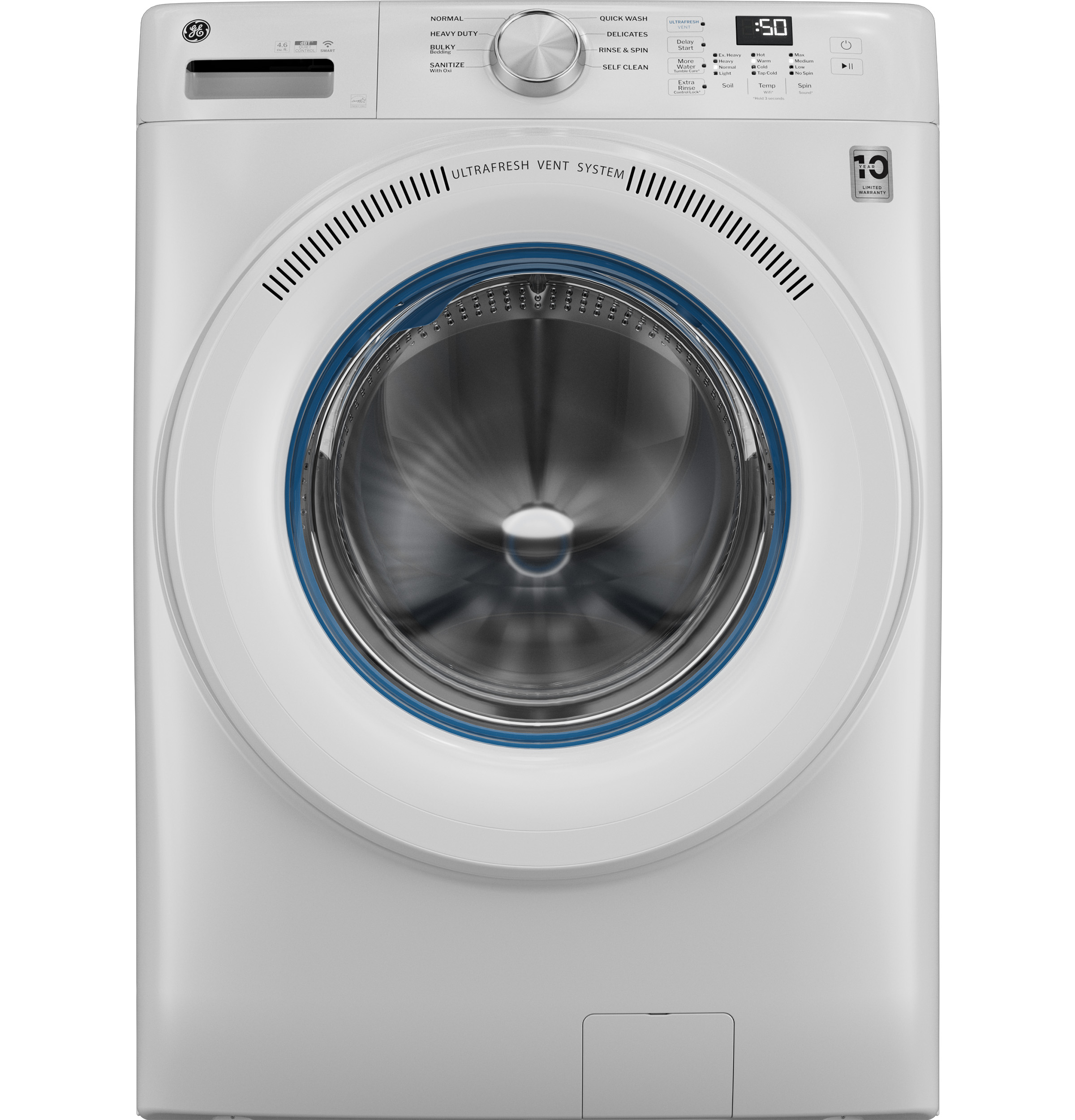 4.6 cu. ft. Capacity Smart Front Load Washer with UltraFresh Vent System with OdorBlock GFW350SSYWW
