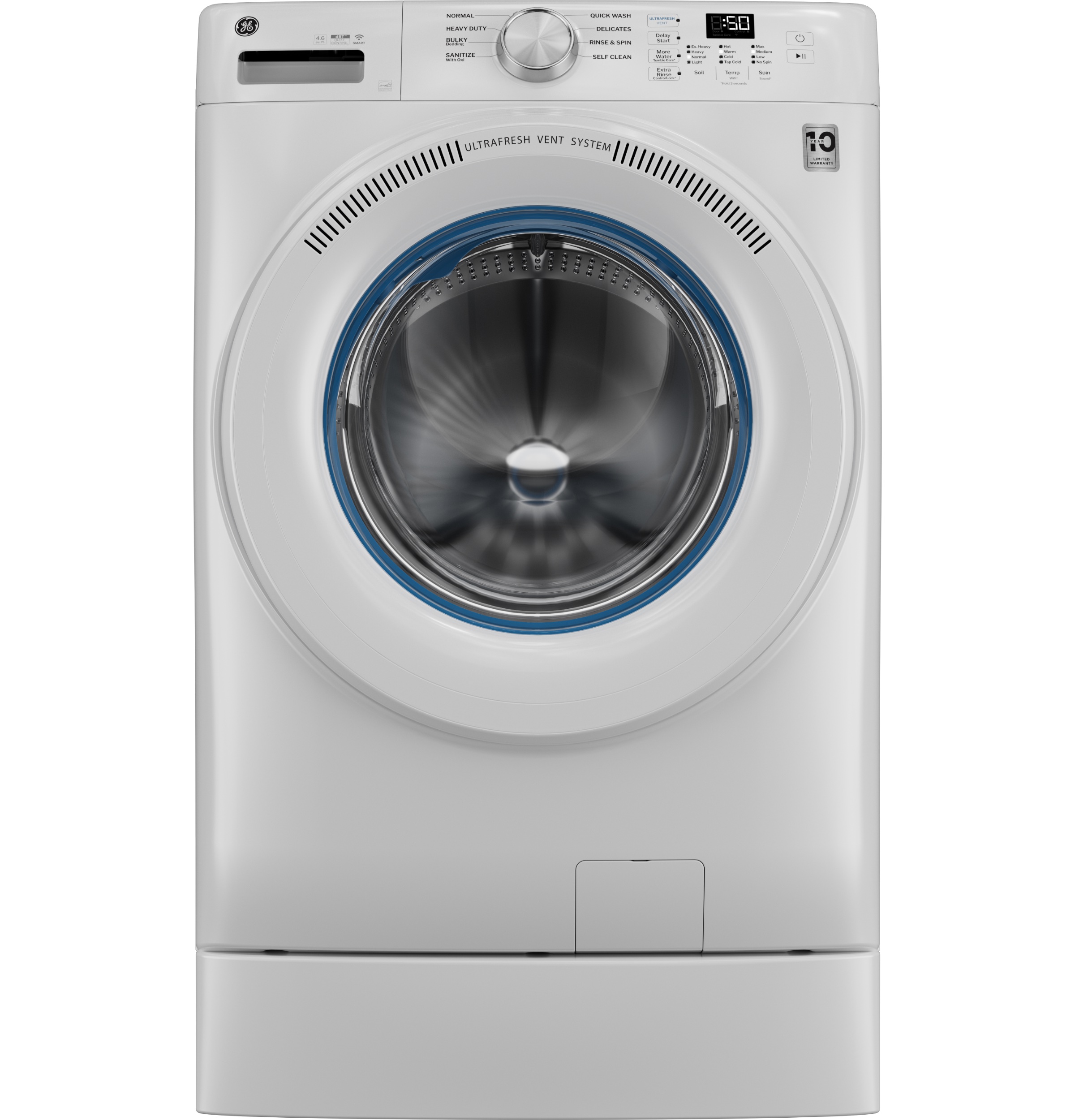 4.6 cu. ft. Capacity Smart Front Load Washer with UltraFresh Vent System with OdorBlock GFW350SSYWW