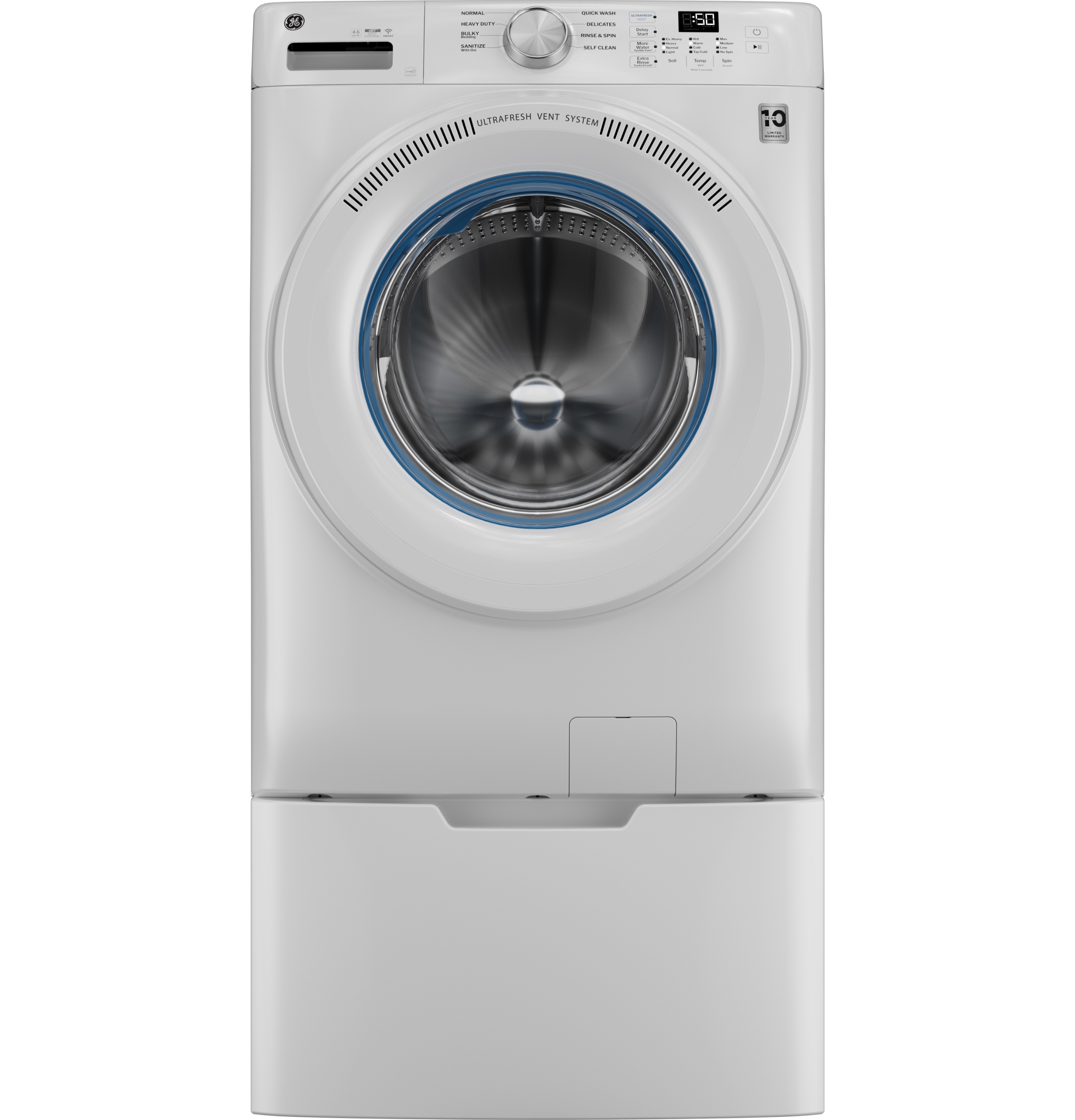 4.6 cu. ft. Capacity Smart Front Load Washer with UltraFresh Vent System with OdorBlock GFW350SSYWW