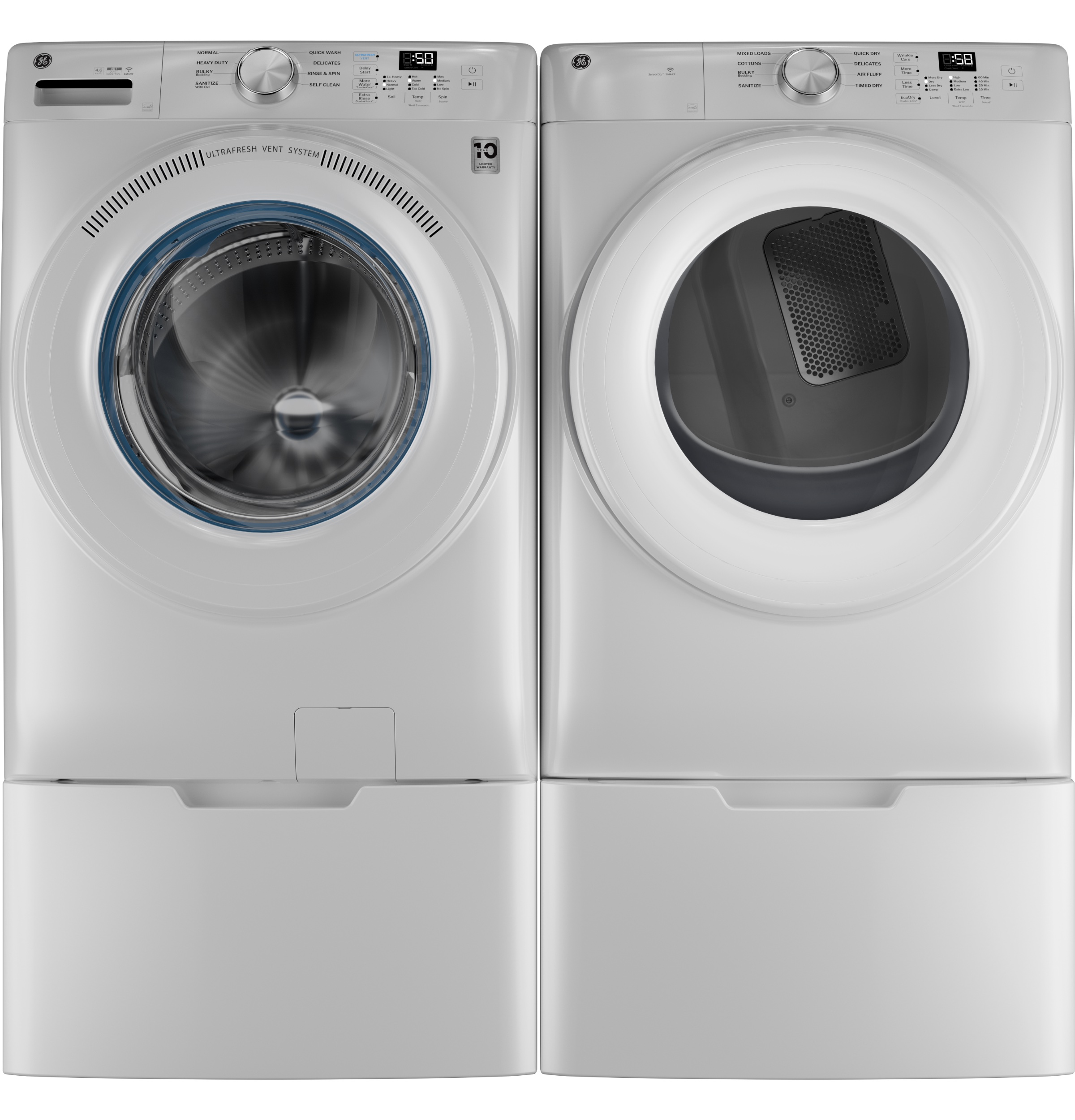 4.6 cu. ft. Capacity Smart Front Load Washer with UltraFresh Vent System with OdorBlock GFW350SSYWW