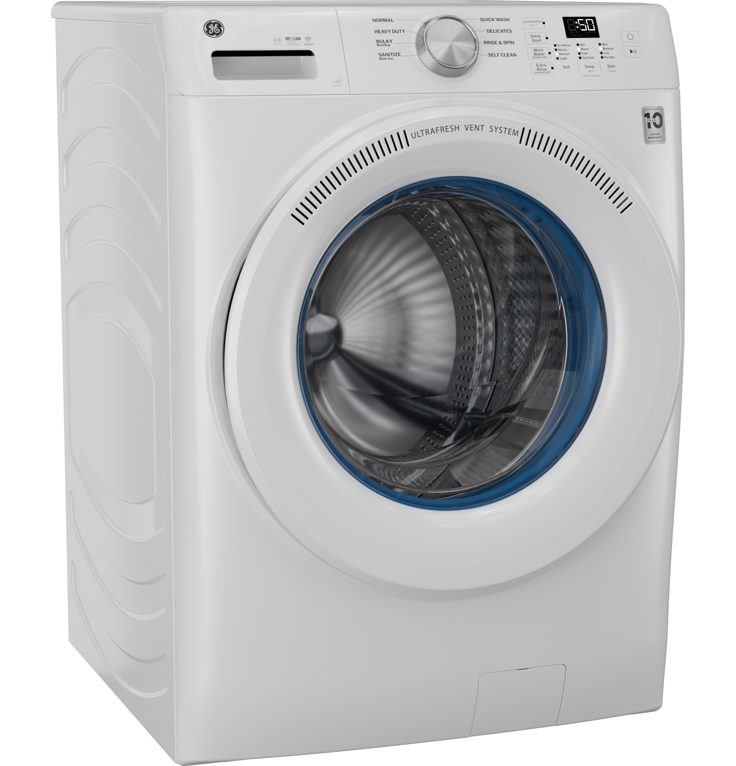 4.6 cu. ft. Capacity Smart Front Load Washer with UltraFresh Vent System with OdorBlock GFW350SSYWW