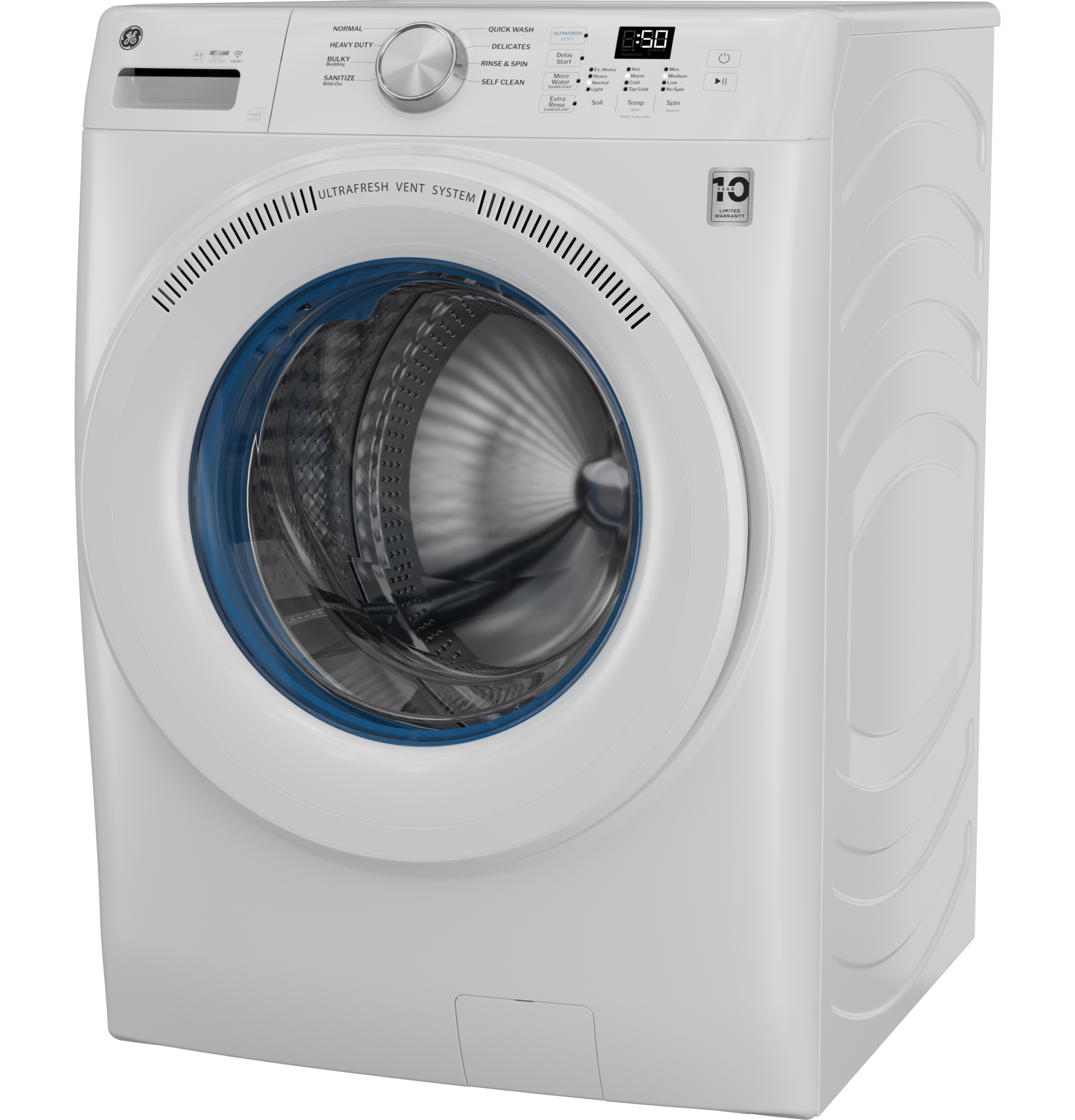4.6 cu. ft. Capacity Smart Front Load Washer with UltraFresh Vent System with OdorBlock GFW350SSYWW