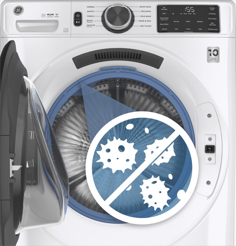 4.5 cu. ft. Capacity Smart Front Load Washer with UltraFresh Vent System with OdorBlock and Sanitize w/Oxi GFW510SCNWW