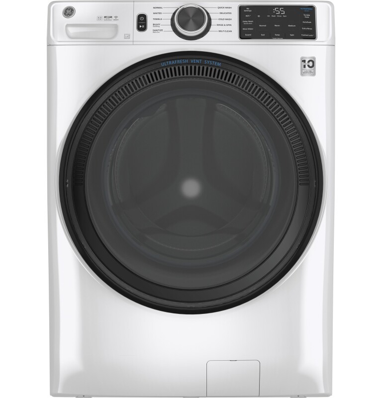 4.5 cu. ft. Capacity Smart Front Load Washer with UltraFresh Vent System with OdorBlock and Sanitize w/Oxi GFW510SCNWW