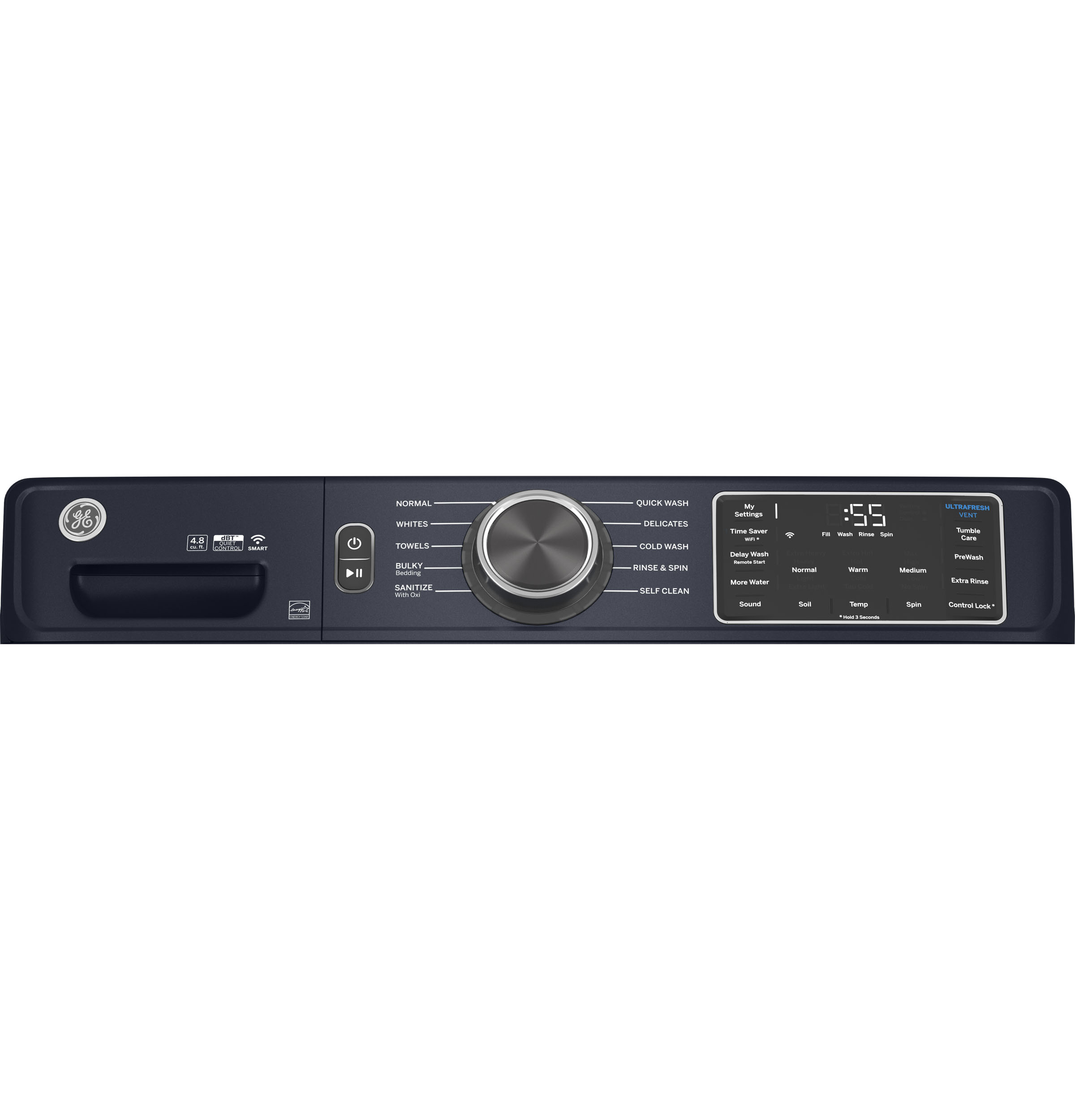 4.8 cu. ft. Capacity Smart Front Load Washer with UltraFresh Vent System with OdorBlock and Sanitize w/Oxi GFW550SPRRS