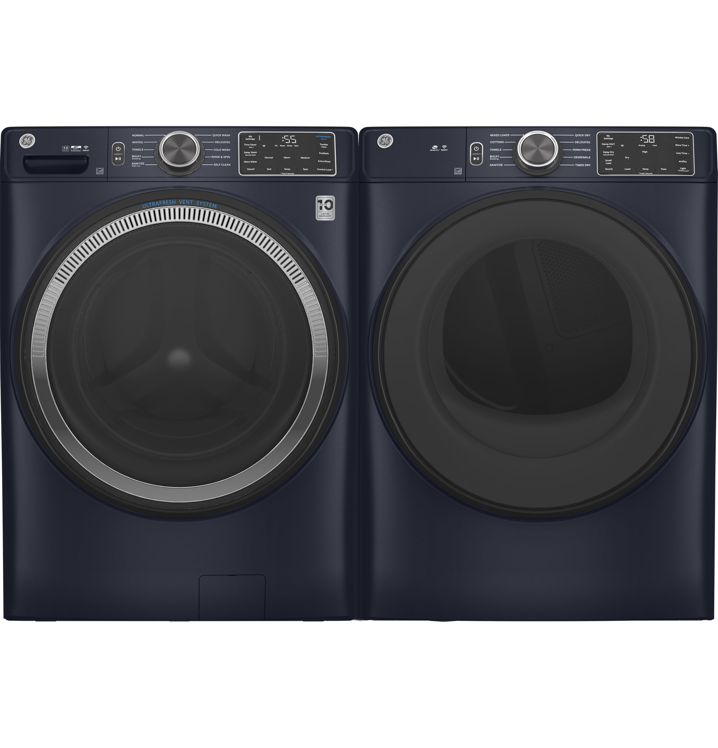 4.8 cu. ft. Capacity Smart Front Load Washer with UltraFresh Vent System with OdorBlock and Sanitize w/Oxi GFW550SPRRS