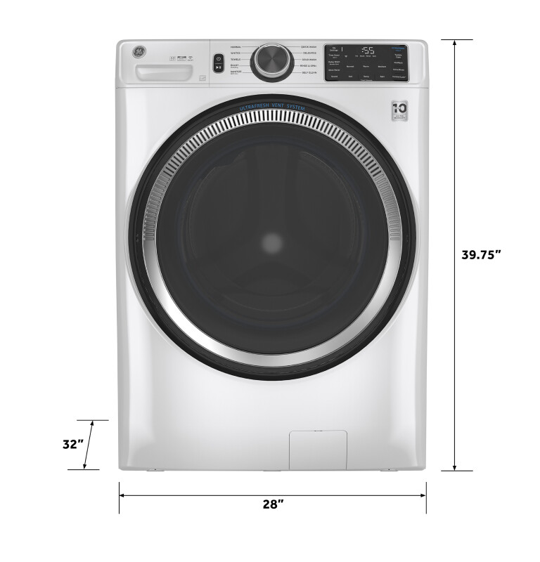 4.8 cu. ft. Capacity Smart Front Load Washer with UltraFresh Vent System with OdorBlock and Sanitize w/Oxi GFW550SSNWW