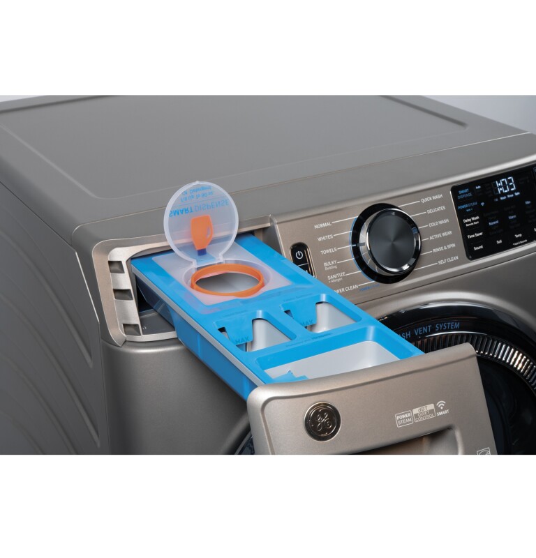 4.8 cu. ft. Capacity Smart Front Load Steam Washer with SmartDispense UltraFresh Vent System with OdorBlock and Steam GFW650SPNSN
