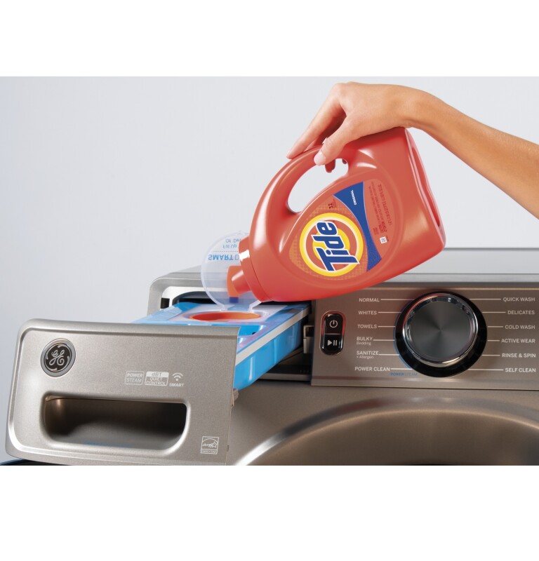 4.8 cu. ft. Capacity Smart Front Load Steam Washer with SmartDispense UltraFresh Vent System with OdorBlock and Steam GFW650SPNSN