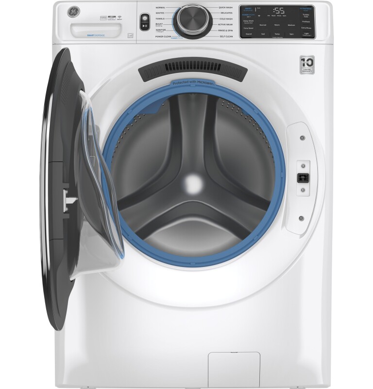 4.8 cu. ft. Capacity Smart Front Load Steam Washer with SmartDispense UltraFresh Vent System with OdorBlock and Steam GFW650SSNWW