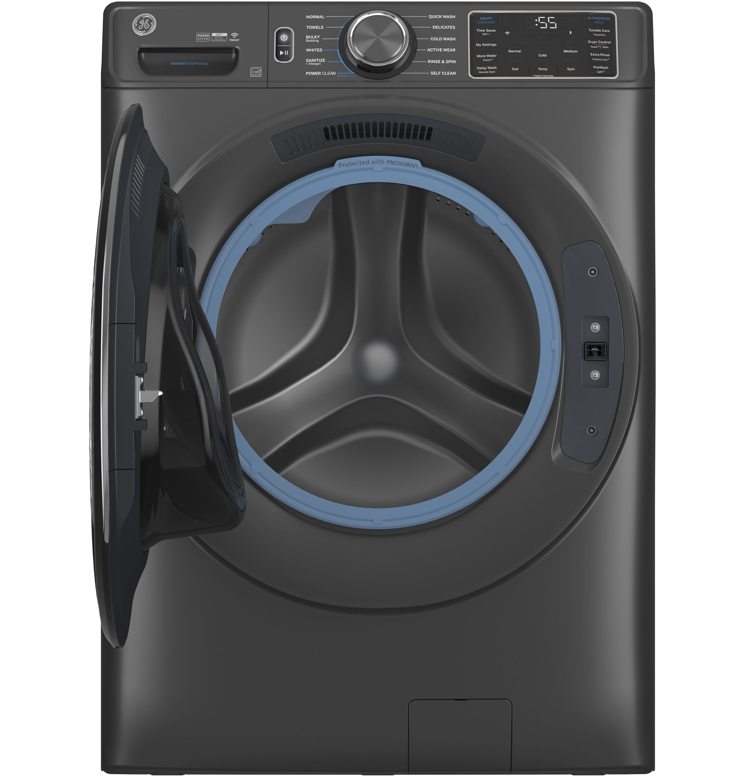 5.0 cu. ft. Capacity Smart Front Load Steam Washer with SmartDispense UltraFresh Vent System with OdorBlock and Steam GFW655SPVDS