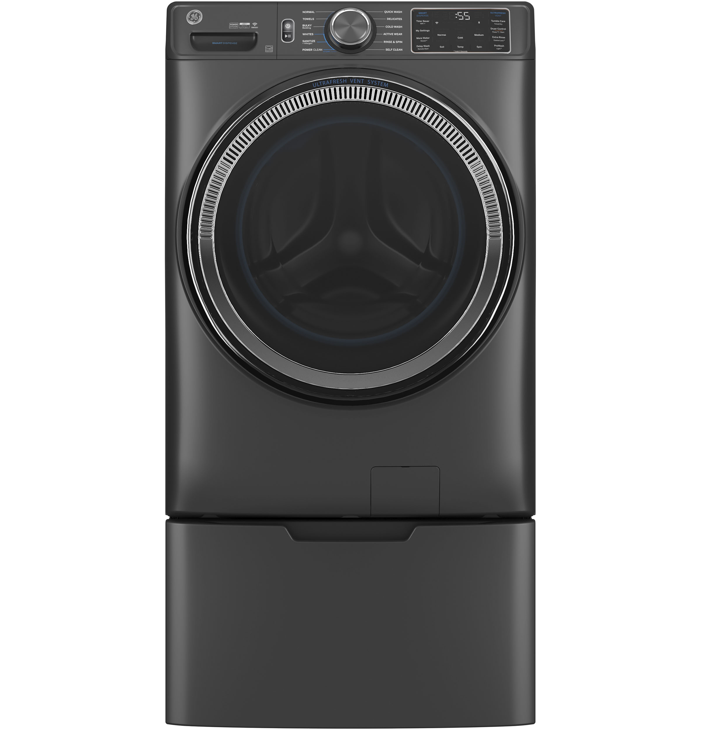 5.0 cu. ft. Capacity Smart Front Load Steam Washer with SmartDispense UltraFresh Vent System with OdorBlock and Steam GFW655SPVDS