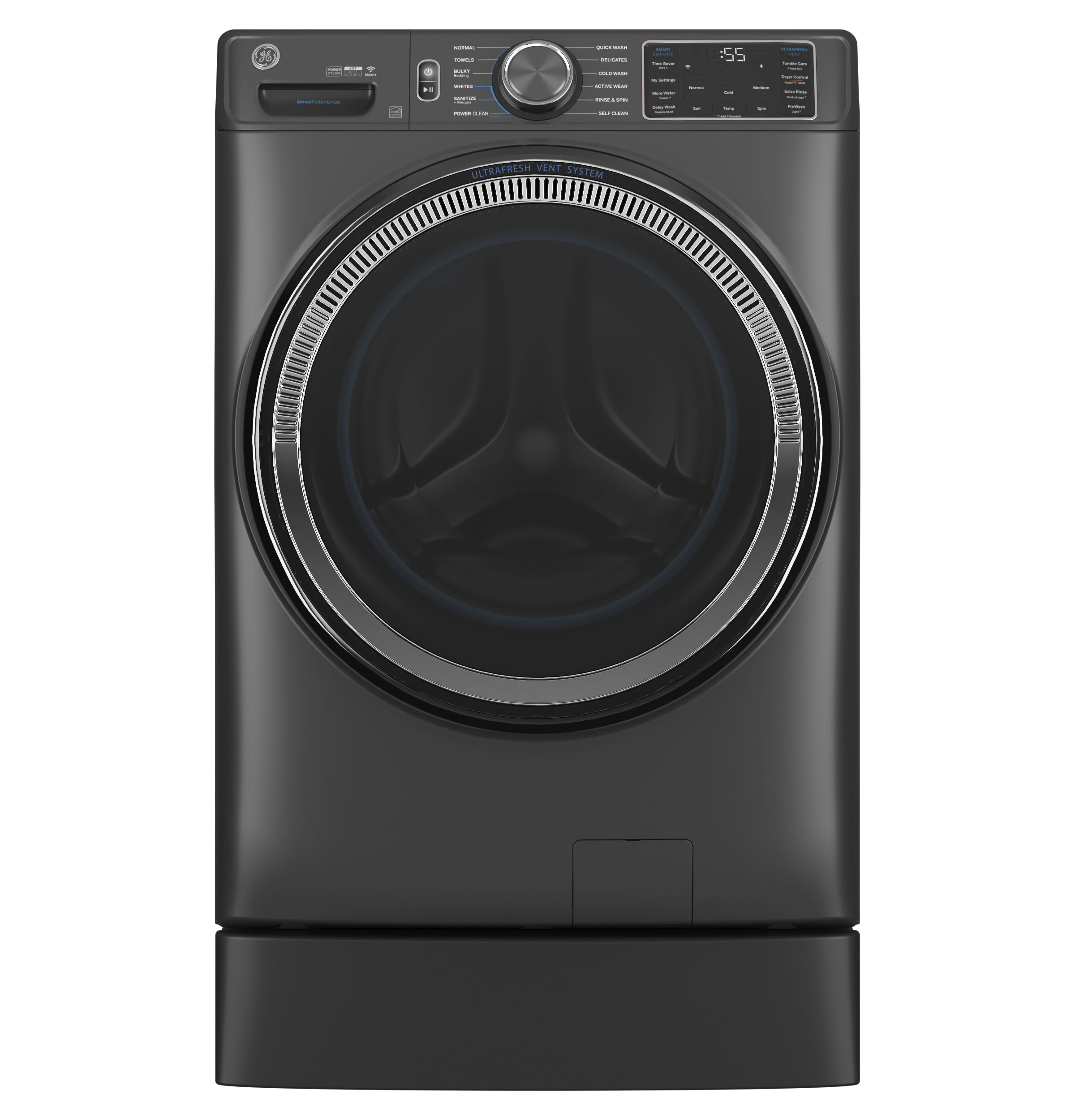 5.0 cu. ft. Capacity Smart Front Load Steam Washer with SmartDispense UltraFresh Vent System with OdorBlock and Steam GFW655SPVDS
