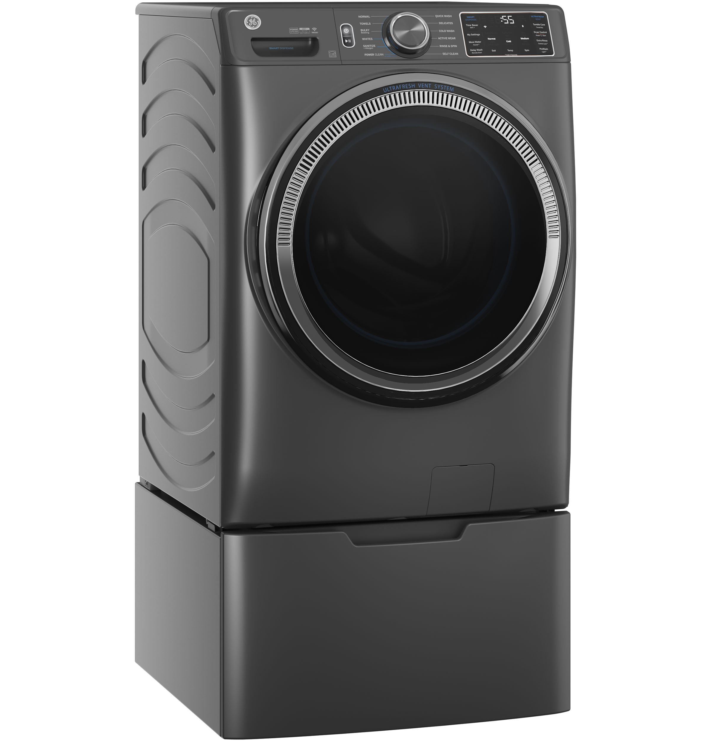 5.0 cu. ft. Capacity Smart Front Load Steam Washer with SmartDispense UltraFresh Vent System with OdorBlock and Steam GFW655SPVDS
