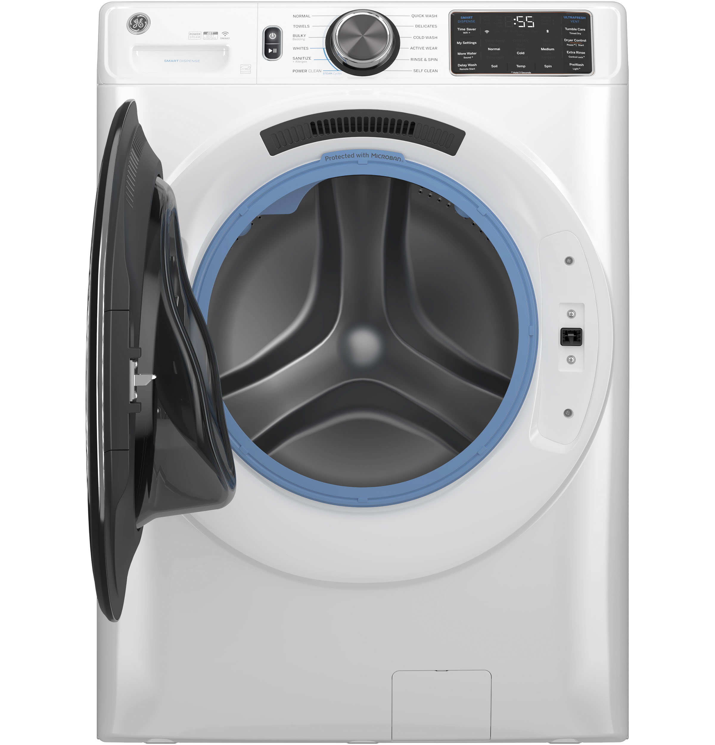 5.0 cu. ft. Capacity Smart Front Load Steam Washer with SmartDispense UltraFresh Vent System with OdorBlock and Steam GFW655SSVWW