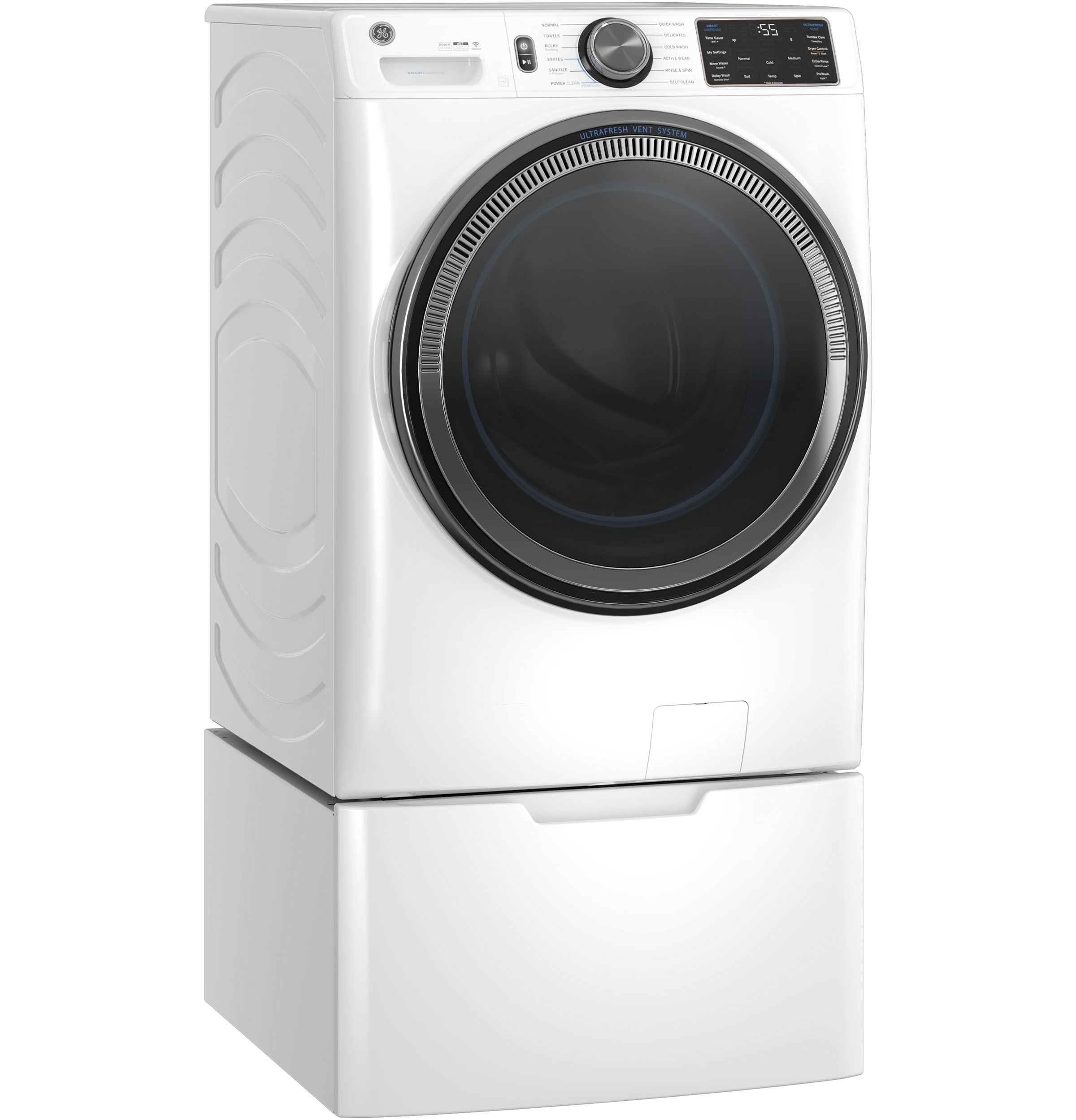 5.0 cu. ft. Capacity Smart Front Load Steam Washer with SmartDispense UltraFresh Vent System with OdorBlock and Steam GFW655SSVWW