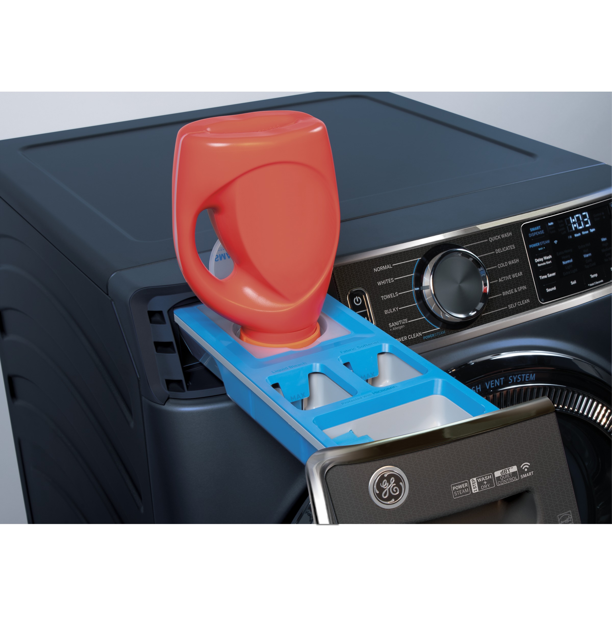 5.0 cu. ft. Capacity Smart Front Load Steam Washer with SmartDispense UltraFresh Vent System with OdorBlock and Steam GFW655SSVWW