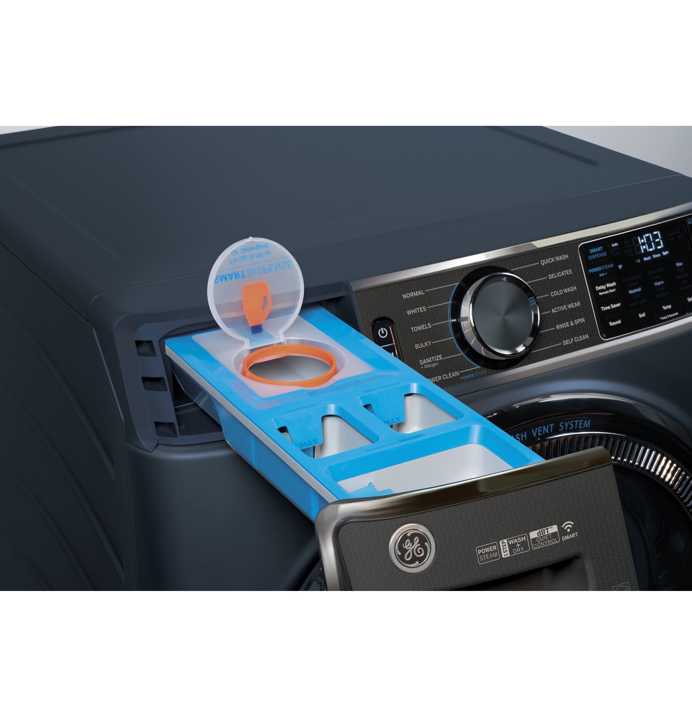 5.0 cu. ft. Capacity Smart Front Load Steam Washer with SmartDispense UltraFresh Vent System with OdorBlock and Steam GFW655SSVWW