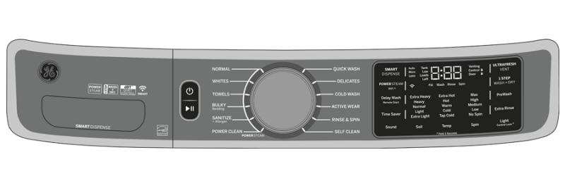 5.0 cu. ft. Capacity Smart Front Load Steam Washer with SmartDispense UltraFresh Vent System with OdorBlock and Steam GFW850SPNDG