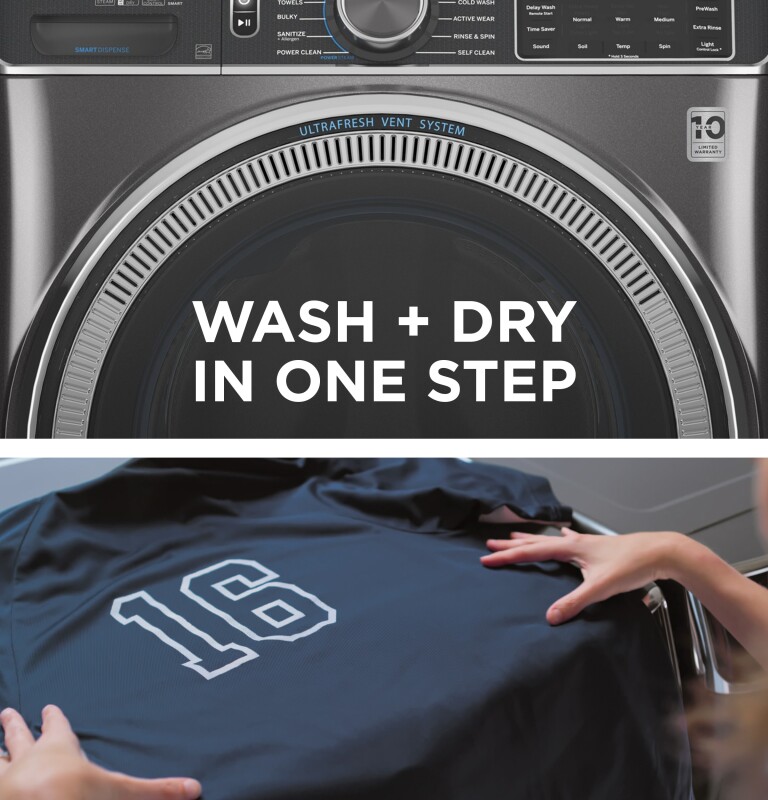 5.0 cu. ft. Capacity Smart Front Load Steam Washer with SmartDispense UltraFresh Vent System with OdorBlock and Steam GFW850SPNRS