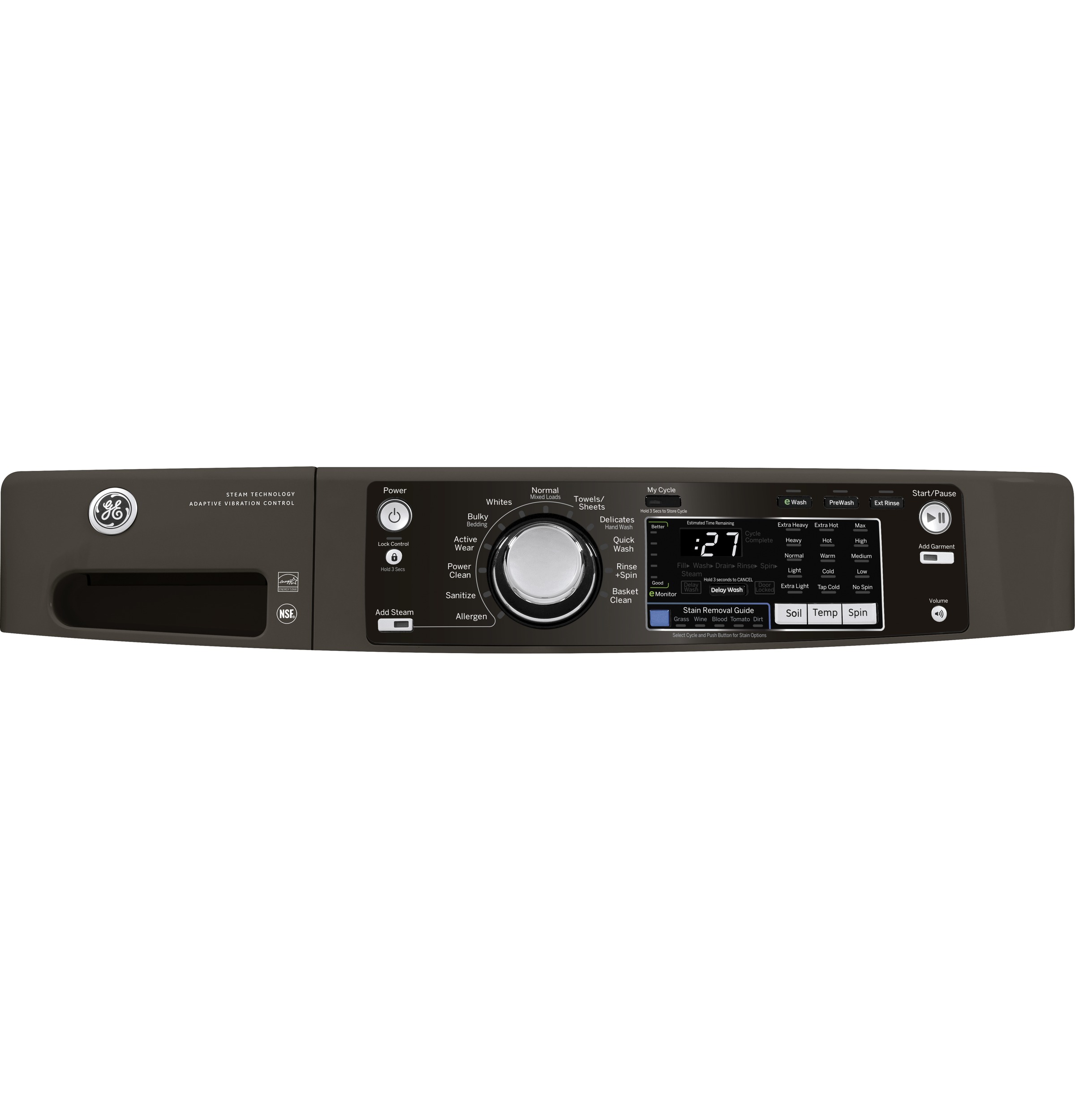 4.5 DOE cu. ft. capacity RightHeight Design Front Load washer GFWR2705HMC