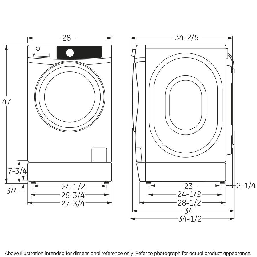 4.5 DOE cu. ft. capacity RightHeight Design Front Load washer GFWR2705HMC