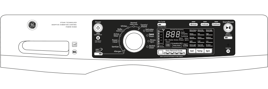 4.5 DOE cu. ft. capacity RightHeight Design Front Load washer GFWR2705HMC