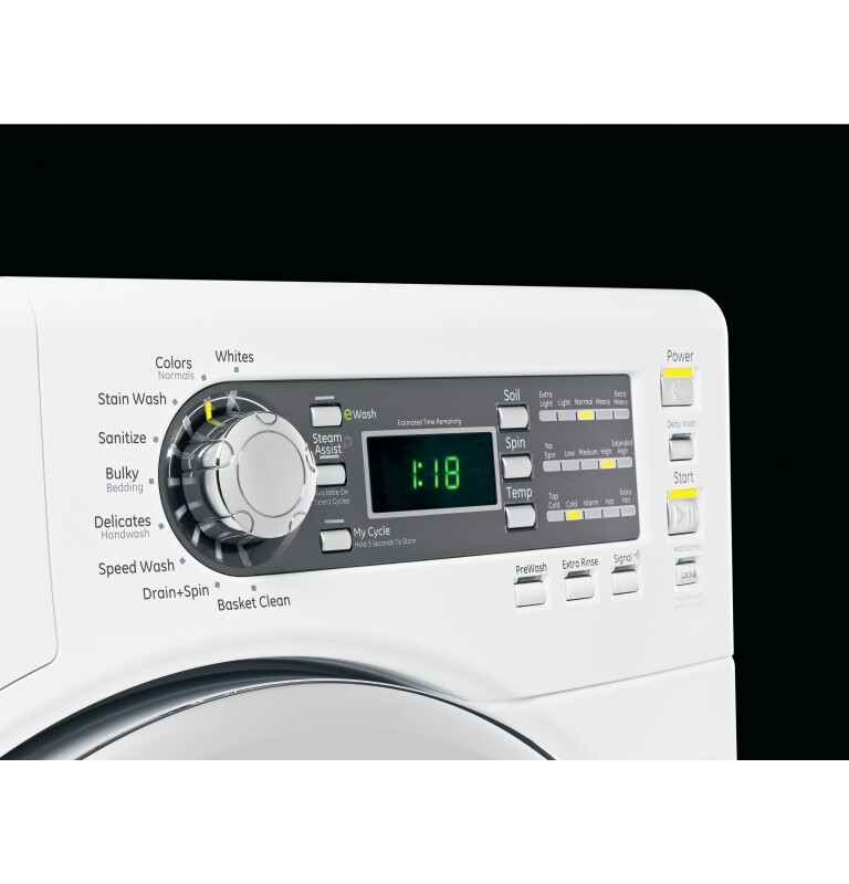 4.1 DOE cu. ft. capacity frontload washer with steam GFWS1500DWW