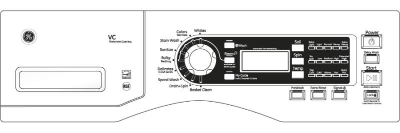 4.1 DOE cu. ft. capacity frontload washer with steam GFWS1500DWW