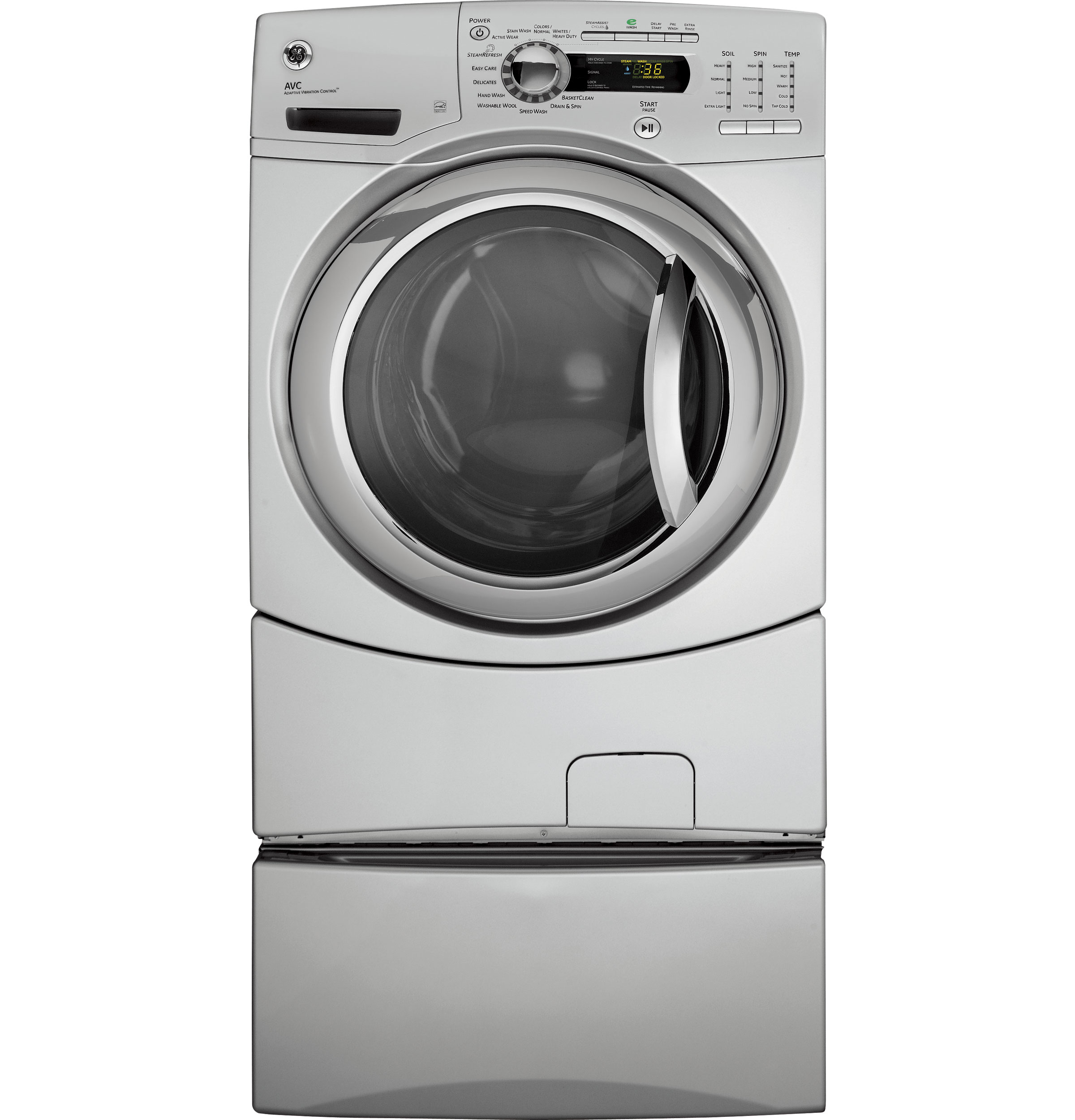 4.1 DOE cu. ft. stainless steel capacity frontload washer with Steam GFWS3505LMS