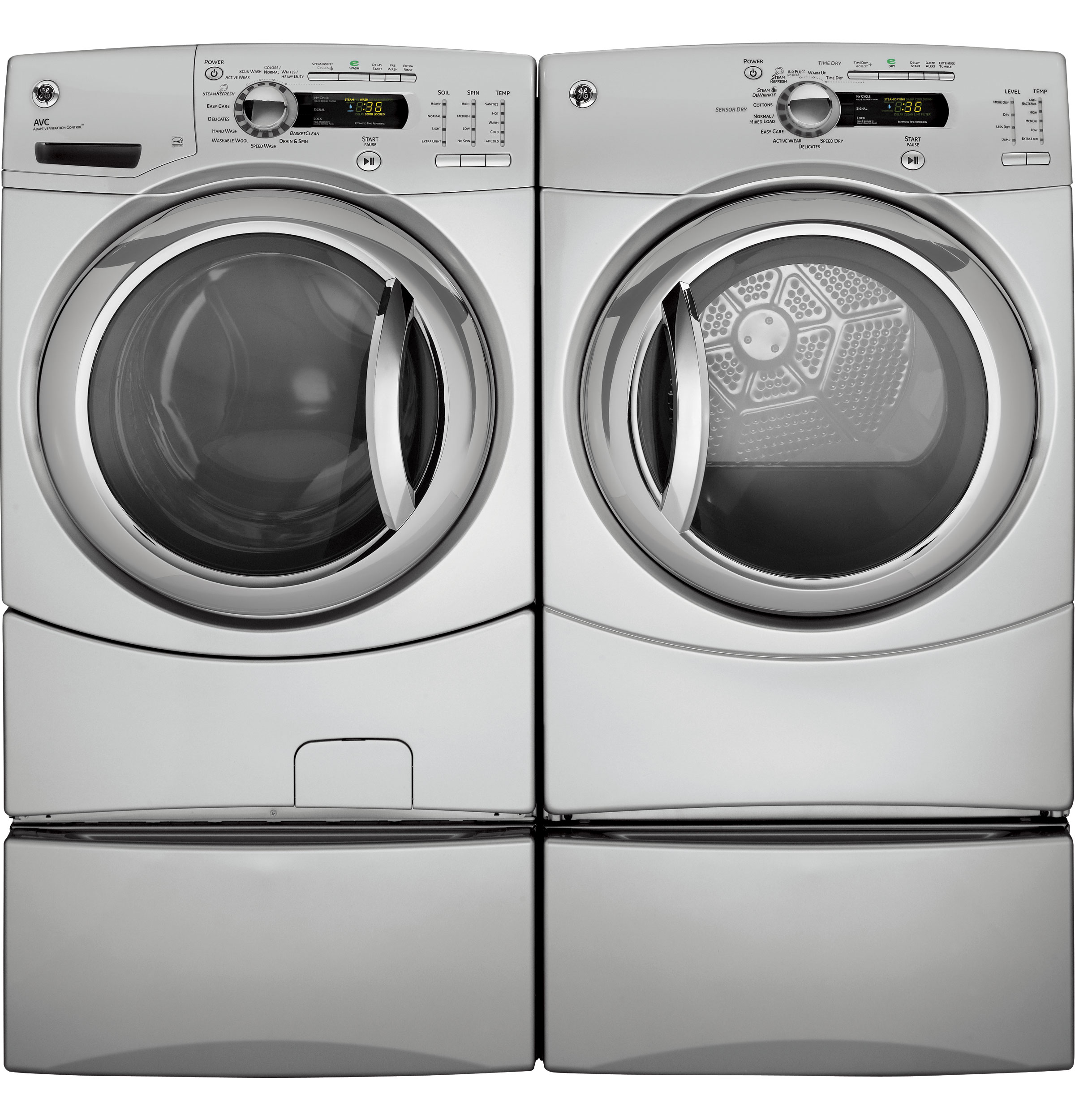 4.1 DOE cu. ft. stainless steel capacity frontload washer with Steam GFWS3505LMS