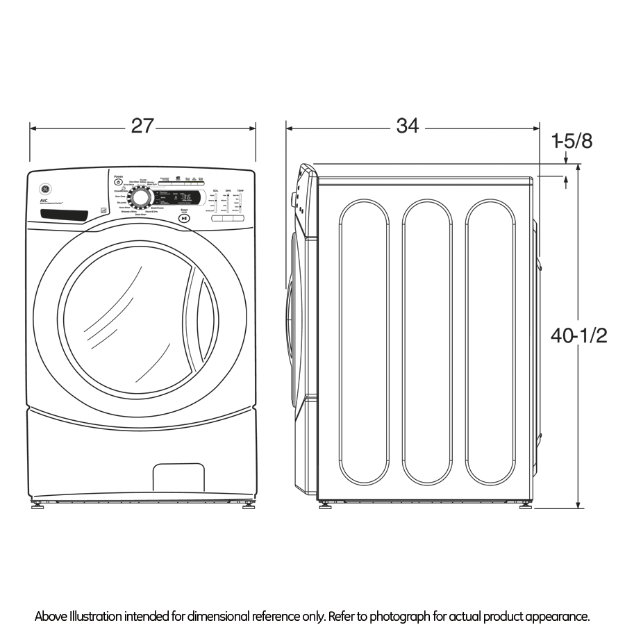4.1 DOE cu. ft. stainless steel capacity frontload washer with Steam GFWS3505LMV