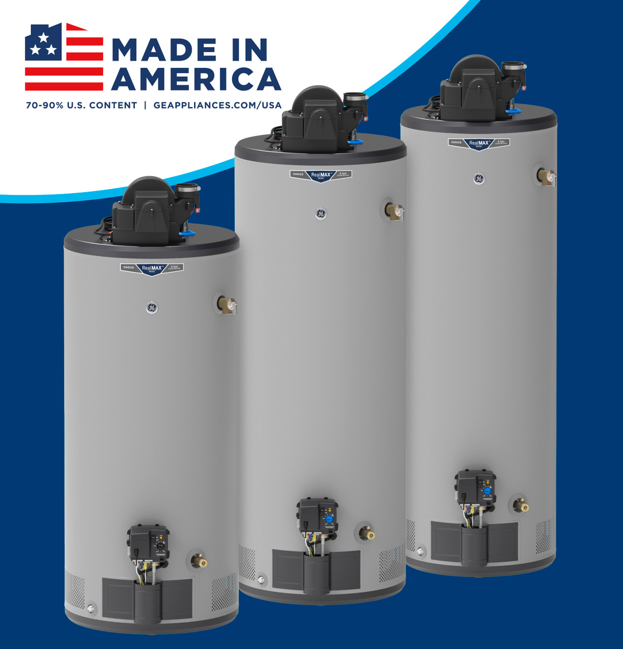 RealMAX Choice 50-Gallon Short Natural Gas Power Vent Low-NOx Water Heater GG50S08AYV