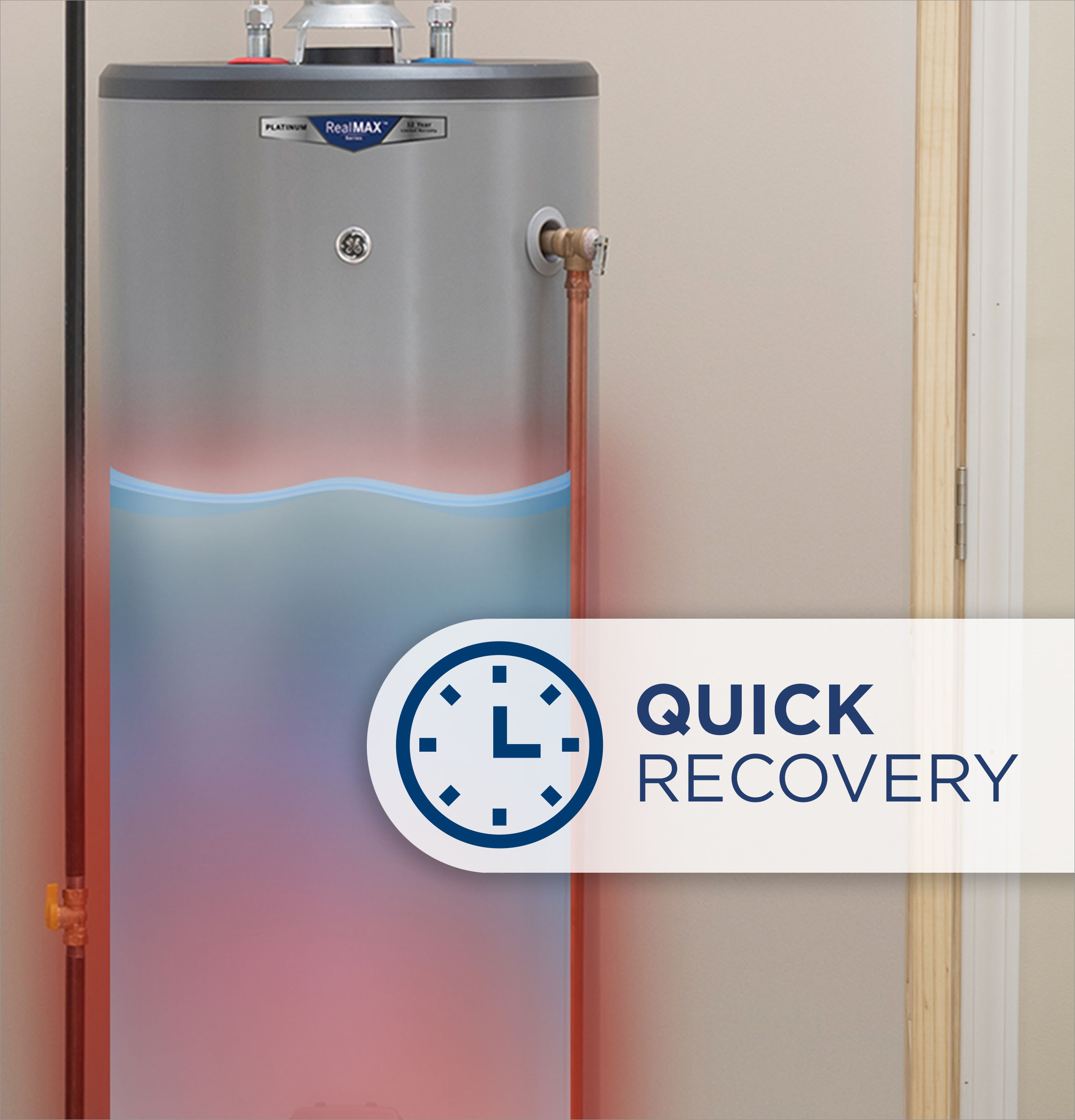 RealMAX Choice 50-Gallon Tall Natural Gas Atmospheric Water Heater GG50T08BXR