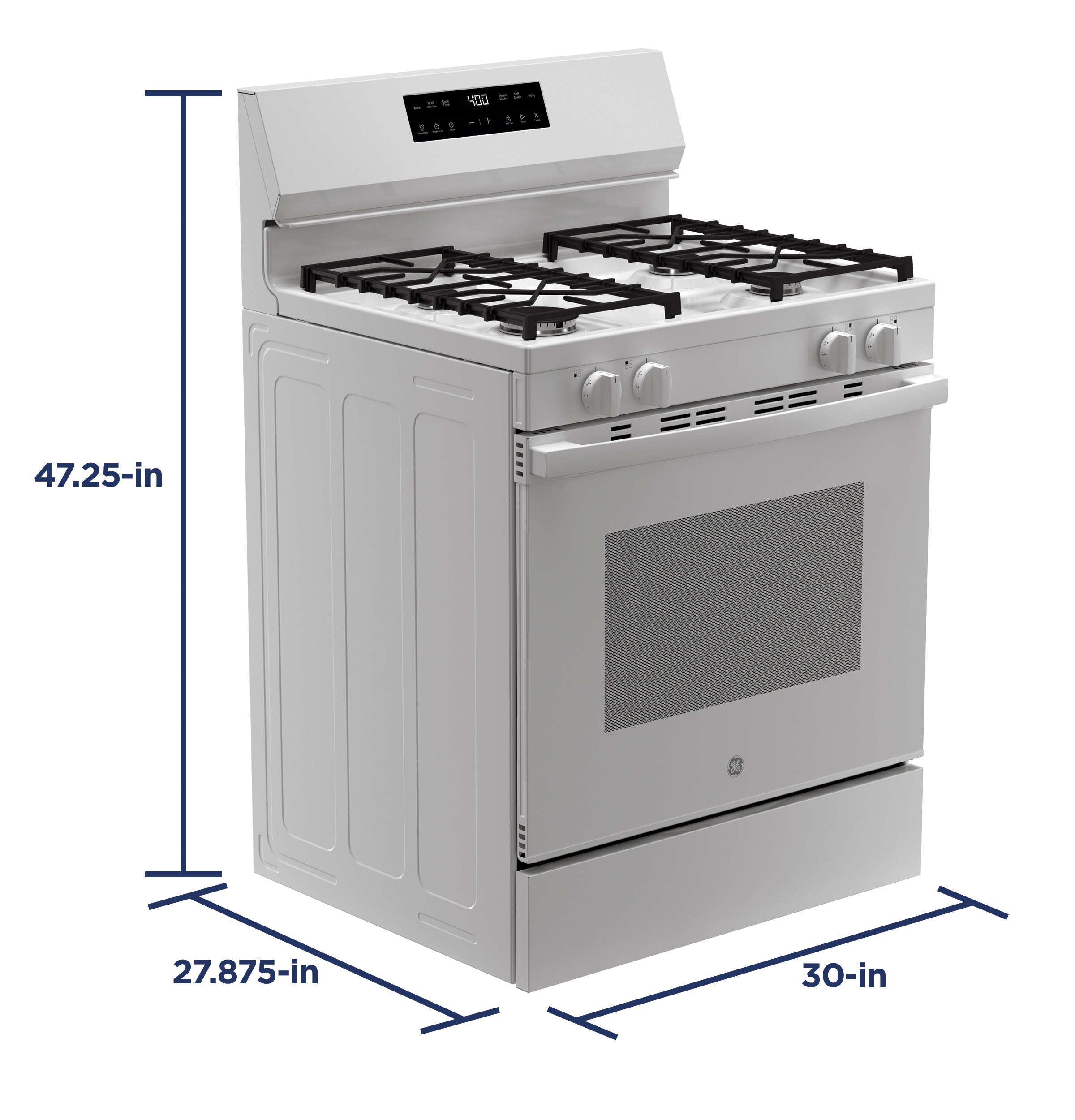 30" Free-Standing Gas Range GGF400PVWW