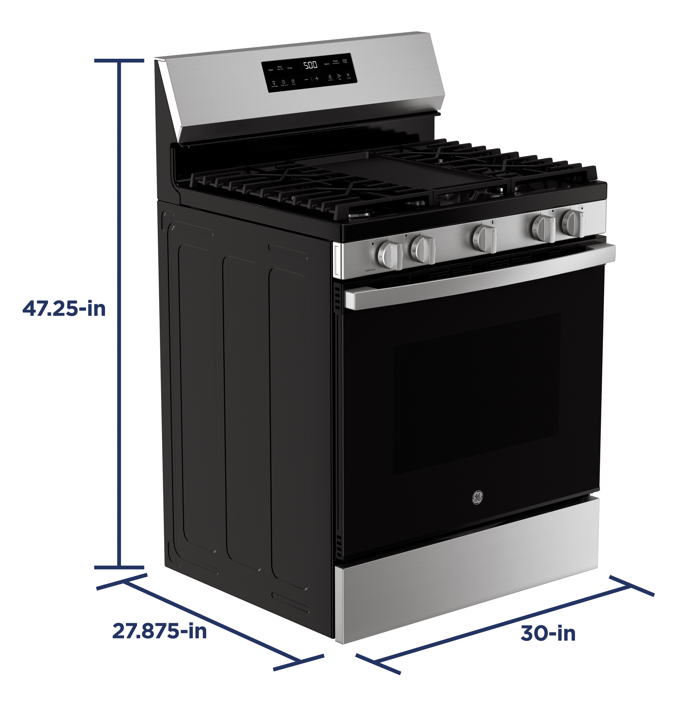 30" Free-Standing Gas Range with Crisp Mode GGF500PVSS