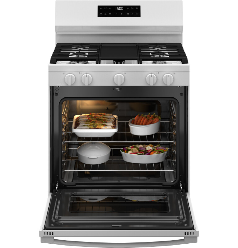 30" Free-Standing Gas Range with Crisp Mode GGF500PVWW