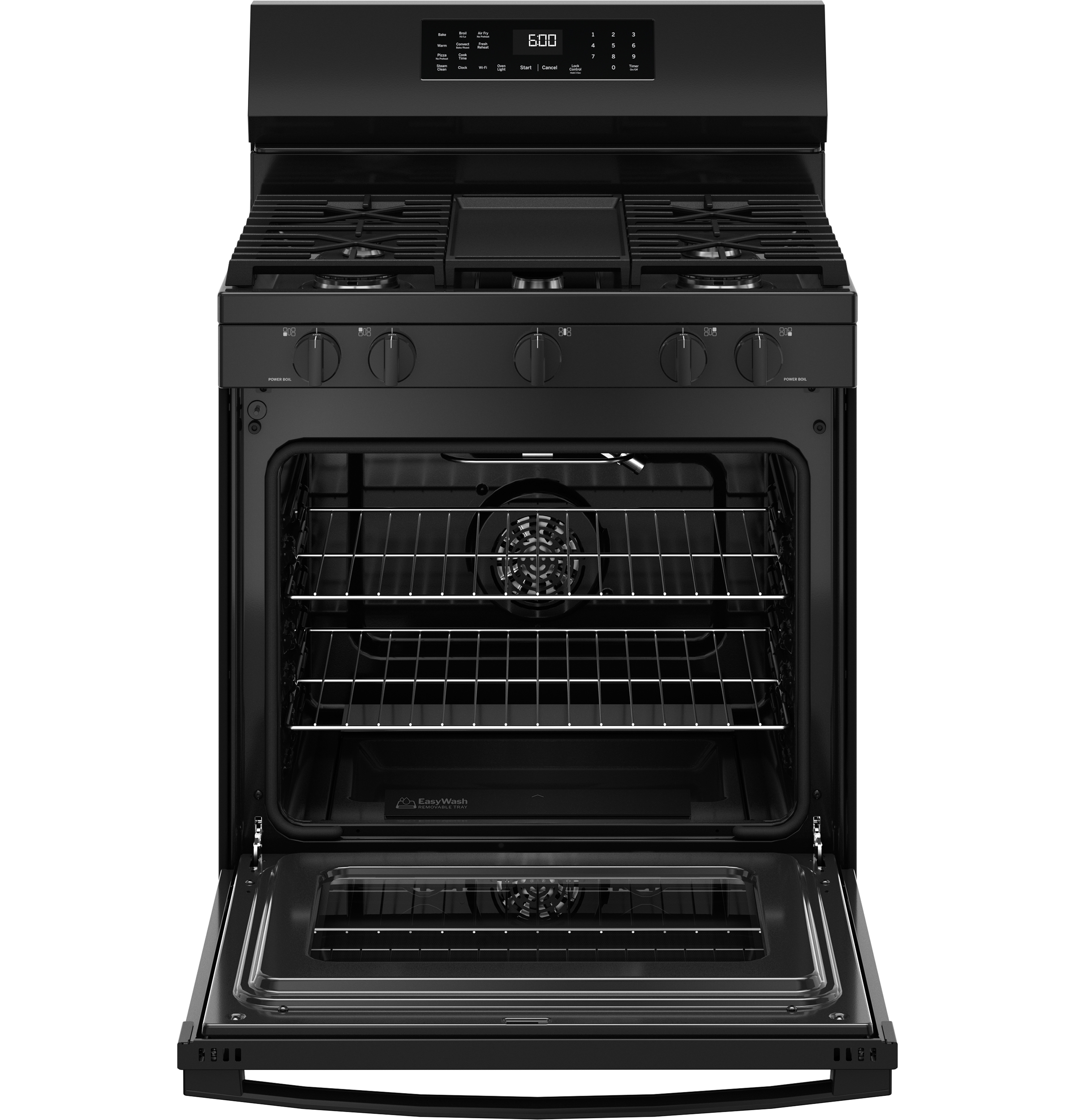 30" Free-Standing Gas Convection Range with No Preheat Air Fry and EasyWash Oven Tray GGF600AVBB
