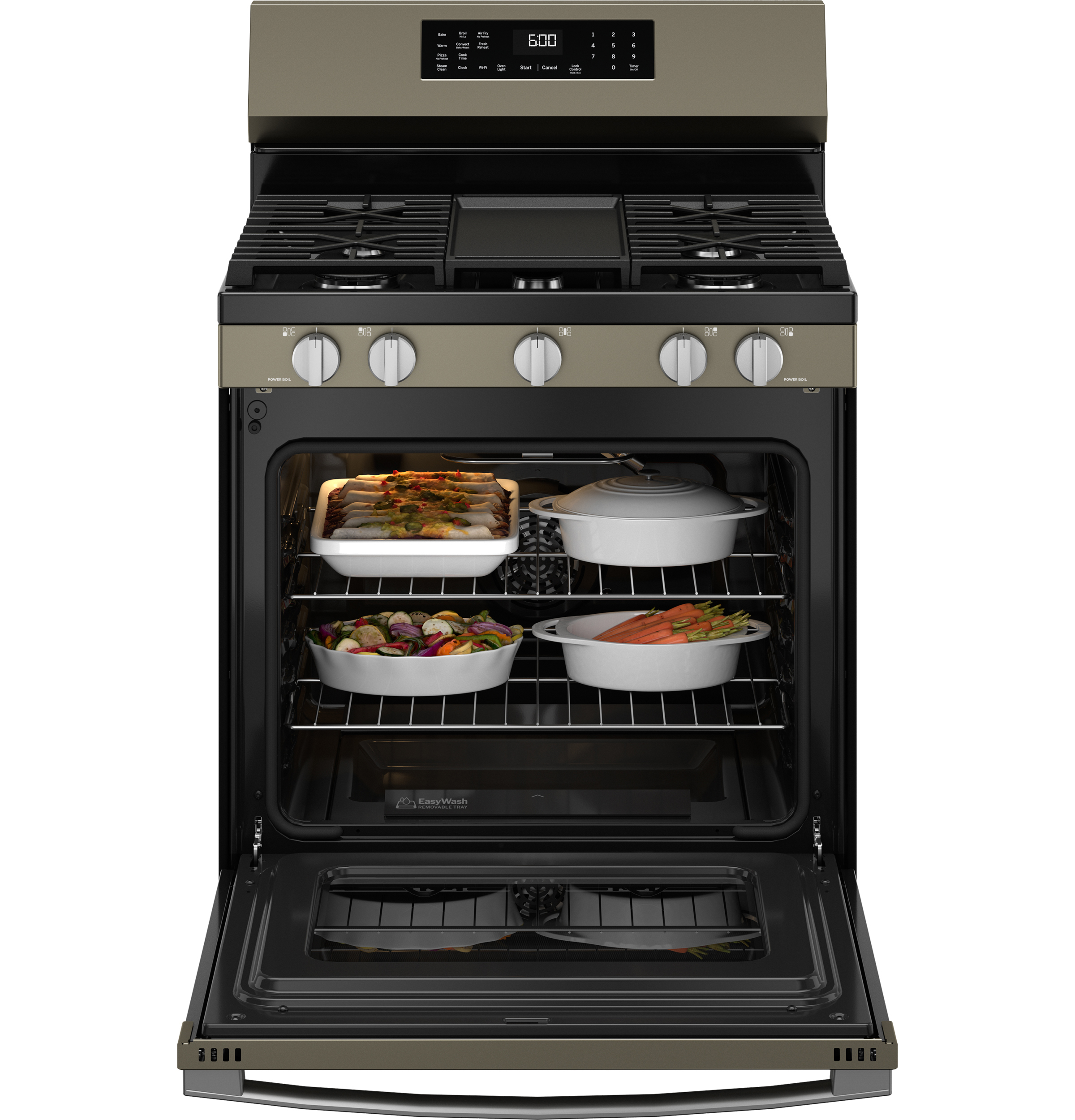 30" Free-Standing Gas Convection Range with No Preheat Air Fry and EasyWash Oven Tray GGF600AVES