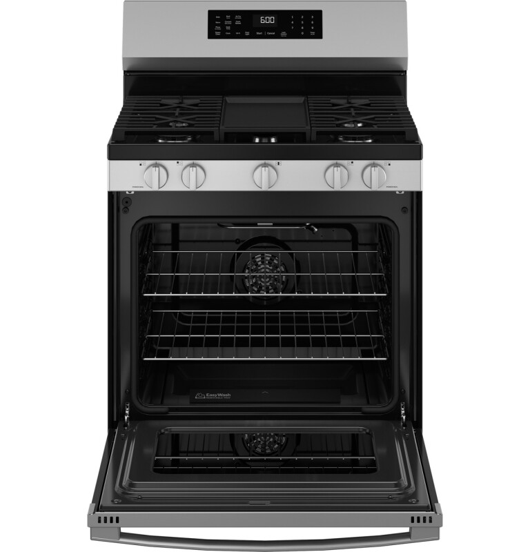 30" Free-Standing Gas Convection Range with No Preheat Air Fry and EasyWash Oven Tray GGF600AVFS