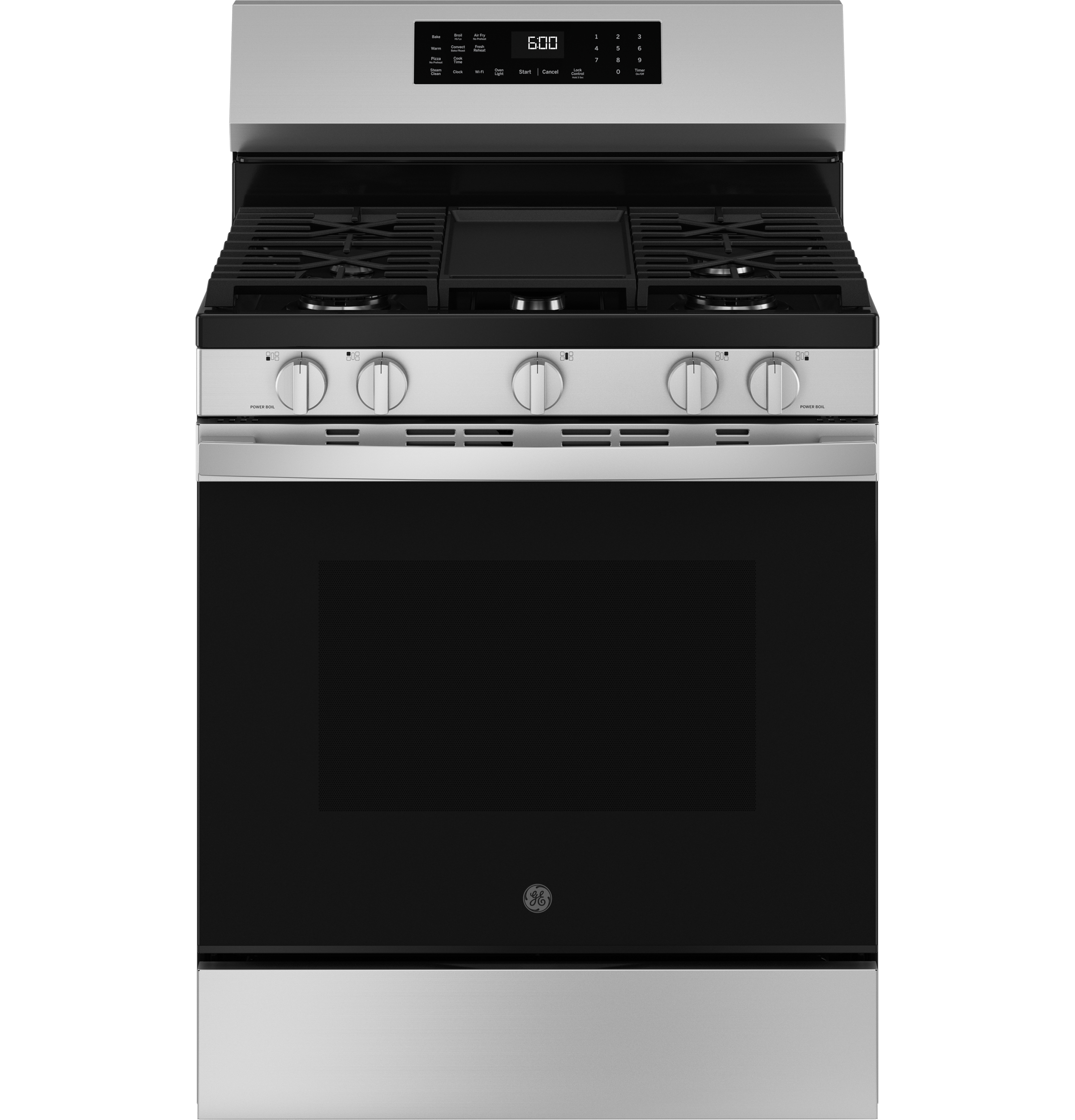 30" Free-Standing Gas Convection Range with No Preheat Air Fry and EasyWash Oven Tray GGF600AVSS