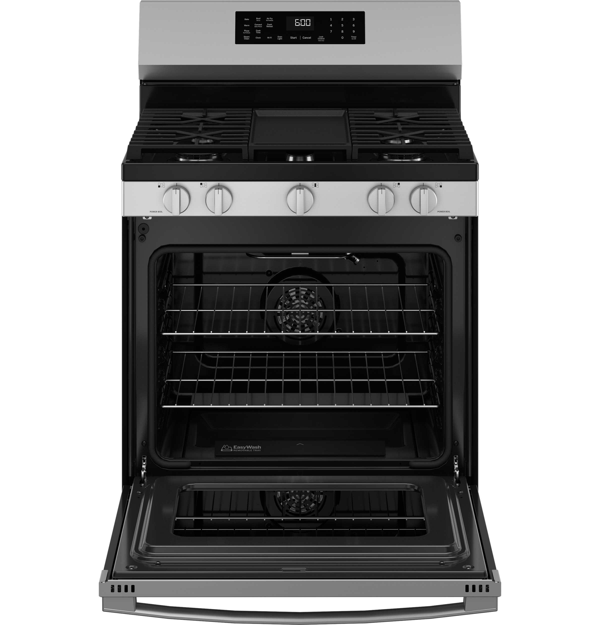 30" Free-Standing Gas Convection Range with No Preheat Air Fry and EasyWash Oven Tray GGF600AVSS